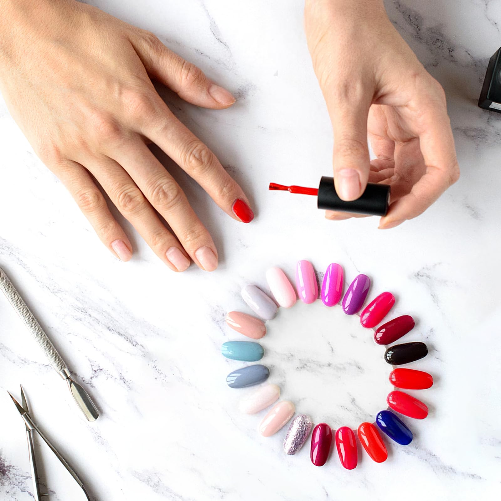 Lurrose Clear Acrylic Nail Art Practice Wheel - 10pcs Round Display Chart for DIY Nail Tips, Kids & Salon Use | Perfect for Home Manicure Training and Nail Art Design Practice