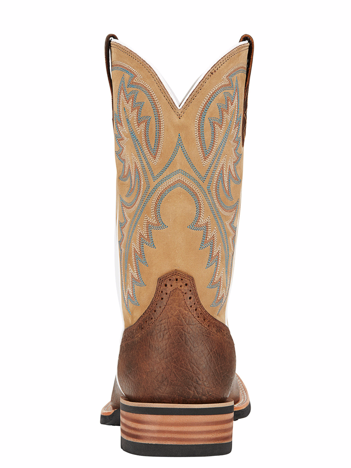 Ariat Men's Quickdraw Western Boots - Tumbled Bark Leather Cowboy Boots for Riding, Work & Outdoor Adventures