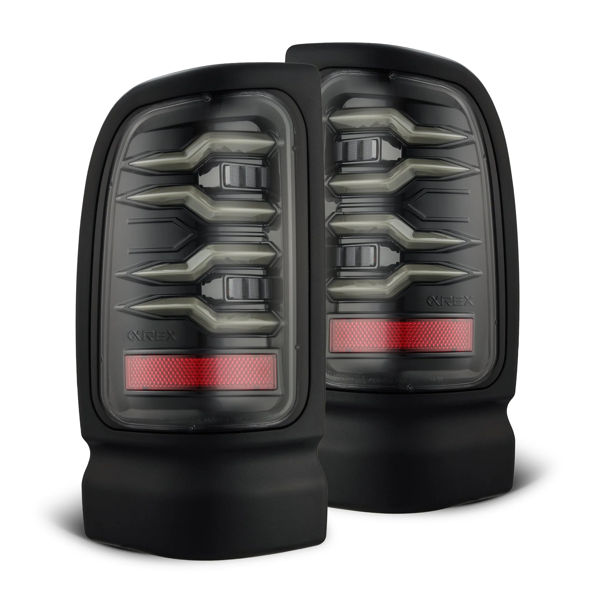 AlphaRex LUXX LED Tail Lights (Alpha Black) for Dodge Ram 1500 (1994-2001) & 2500/3500 (1994-2002) - High-Performance Lighting for Night Driving & Off-Road Adventures