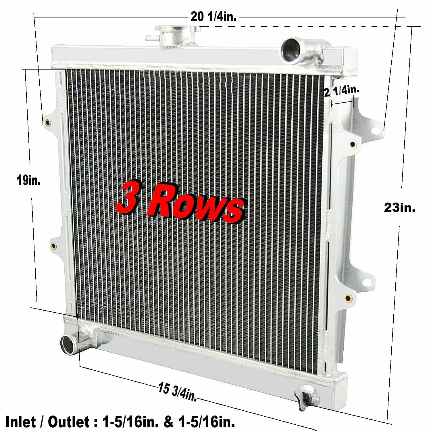High Performance 3-Row Aluminum Radiator for 1984-1995 Toyota Pickup & 4Runner 2.4L MT - AA5052 All-Aluminum Construction with Fan Shroud & Relay Kit - Perfect for Off-Roading, Towing & High-Temperature Conditions