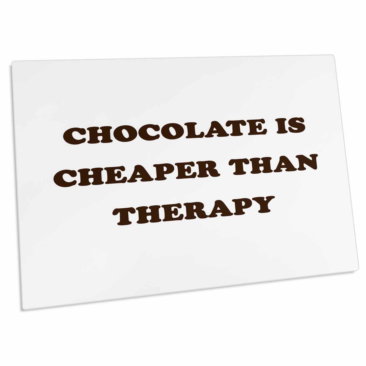3dRose Chocolate is Cheaper Than Therapy Desk Pad Place Mats Set of 4 - Non-Slip Table Protector for Dining, Office, Kitchen | Funny Coffee Mug Gift Idea for Chocolate Lovers (dpd-243870-1)