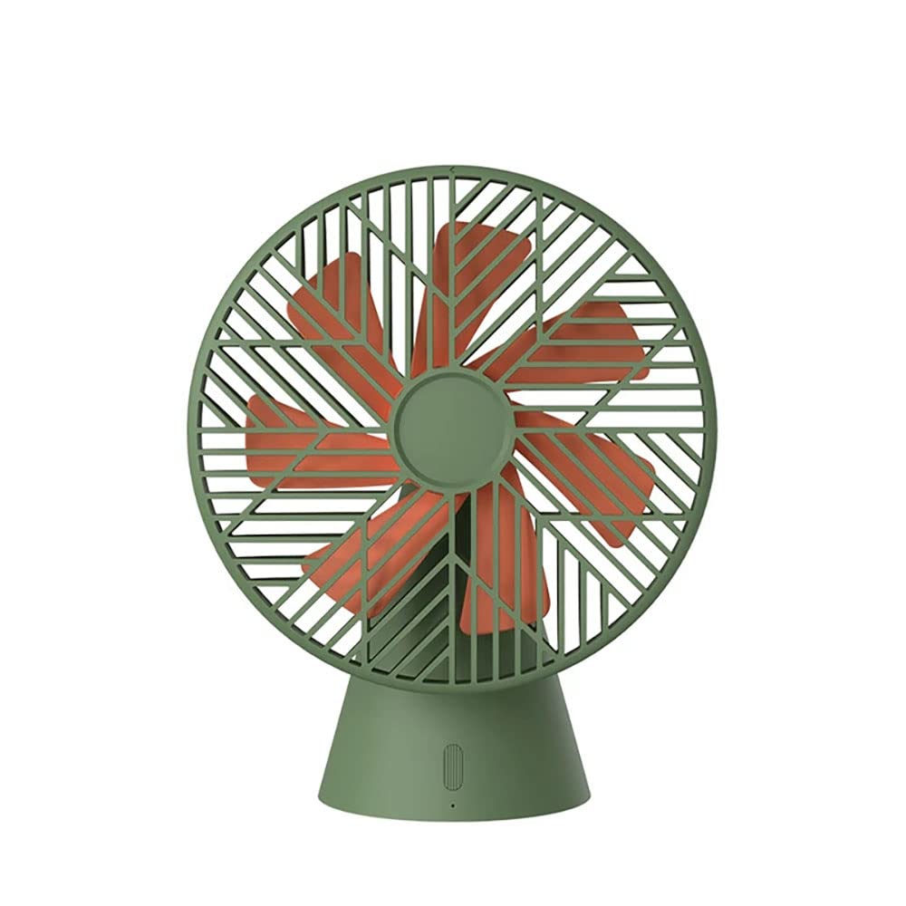 KEEPSORT USB Rechargeable Portable Table Fan - 3 Speed Adjustable Quiet Personal Desk Fan for Home Office Bedroom Car Indoor Outdoor Camping | Compact Air Circulator with 90° Tilt for Cooling & Airflow (Green)