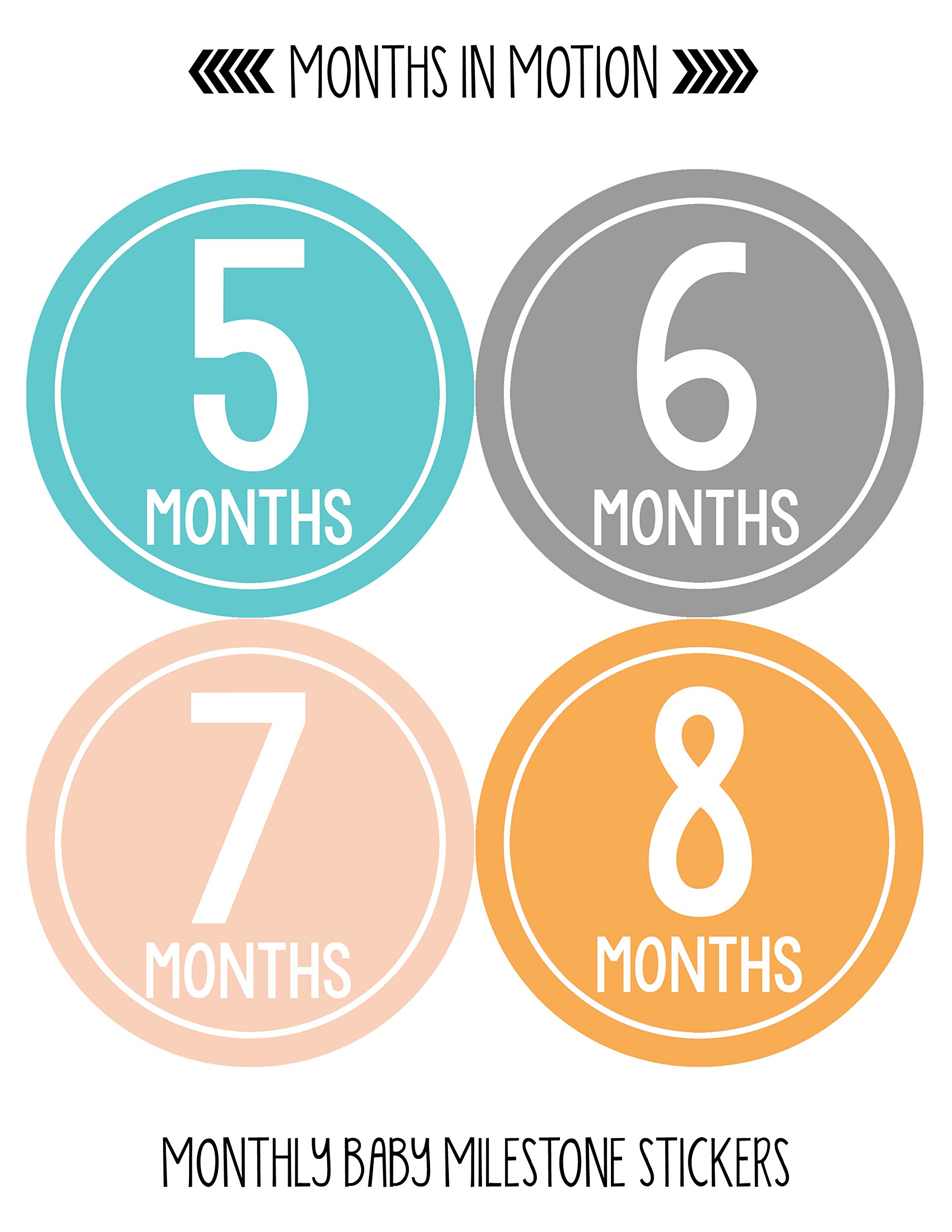 Baby Monthly Milestone Stickers for Newborn Girls - Adhesive Belly Stickers for Tracking Growth & Development - Perfect for Baby Photo Shoots, Scrapbooking, and Memory Keepsakes