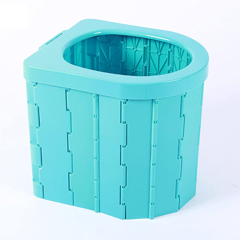 Portable Folding Toilet for Camping, Travel & Hiking - Lightweight Plastic Commode with Bucket for Outdoor, Boat & Beach Use - Ideal for Long Trips & Emergency Situations