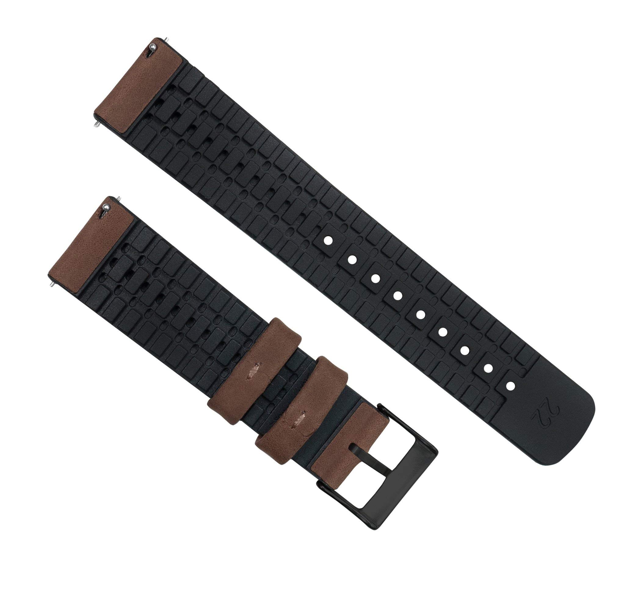 Barton Leather Rubber Hybrid Watch Straps - Quick Release 18-22mm for Casual & Dress Watches