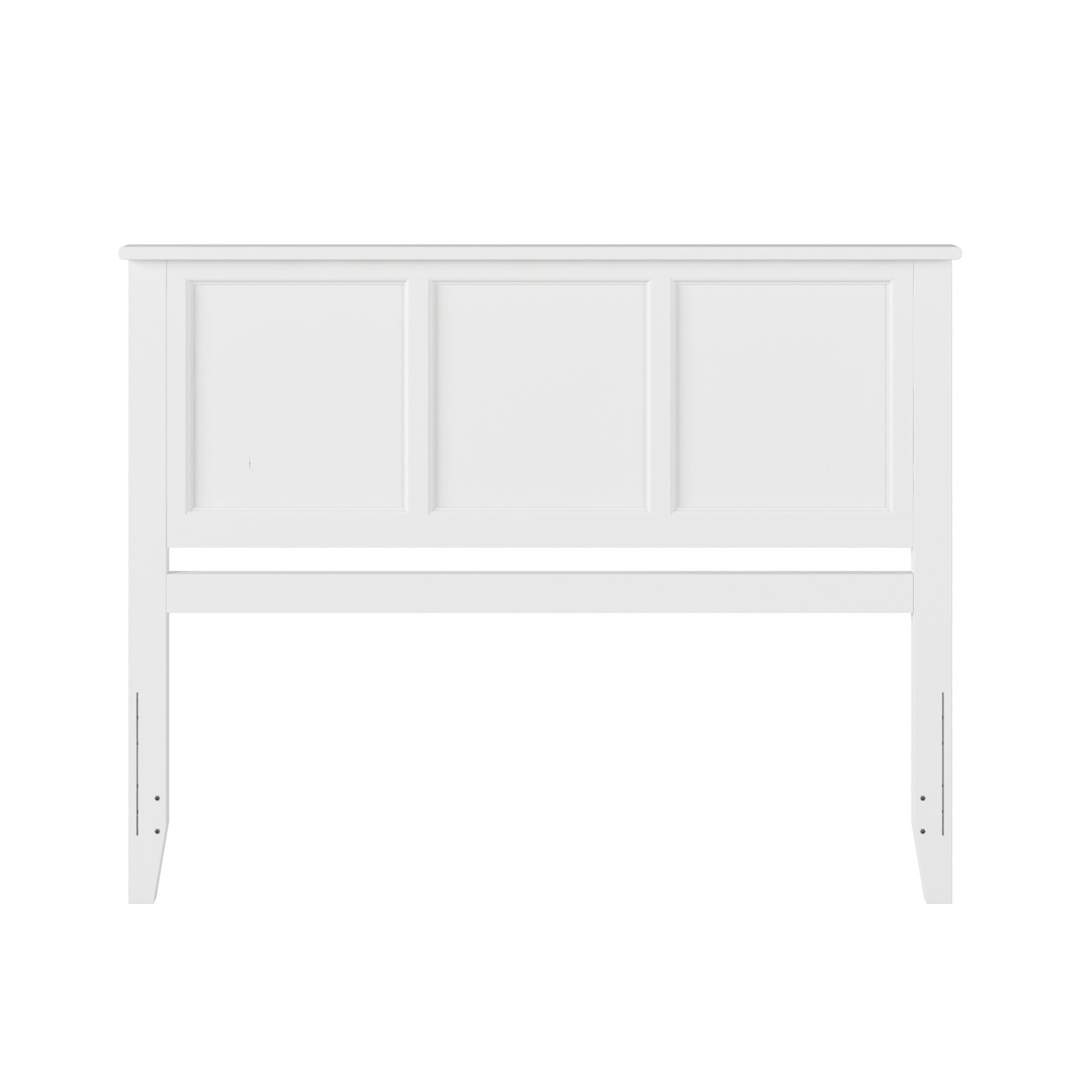 AFI Madison Queen Solid Wood Panel Headboard with USB Charging Ports - White Wooden Bed Frame Headboard for Bedroom Decor & Modern Home Furniture - Perfect for Master Bedroom, Guest Room, or Apartment