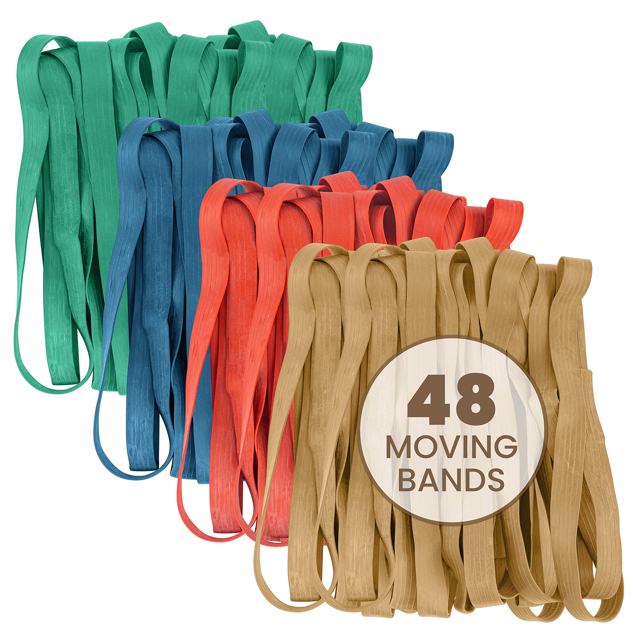 Kitchentoolz 48 Pack Heavy Duty Rubber Bands for Moving - Extra Large Stretch Bands (25
