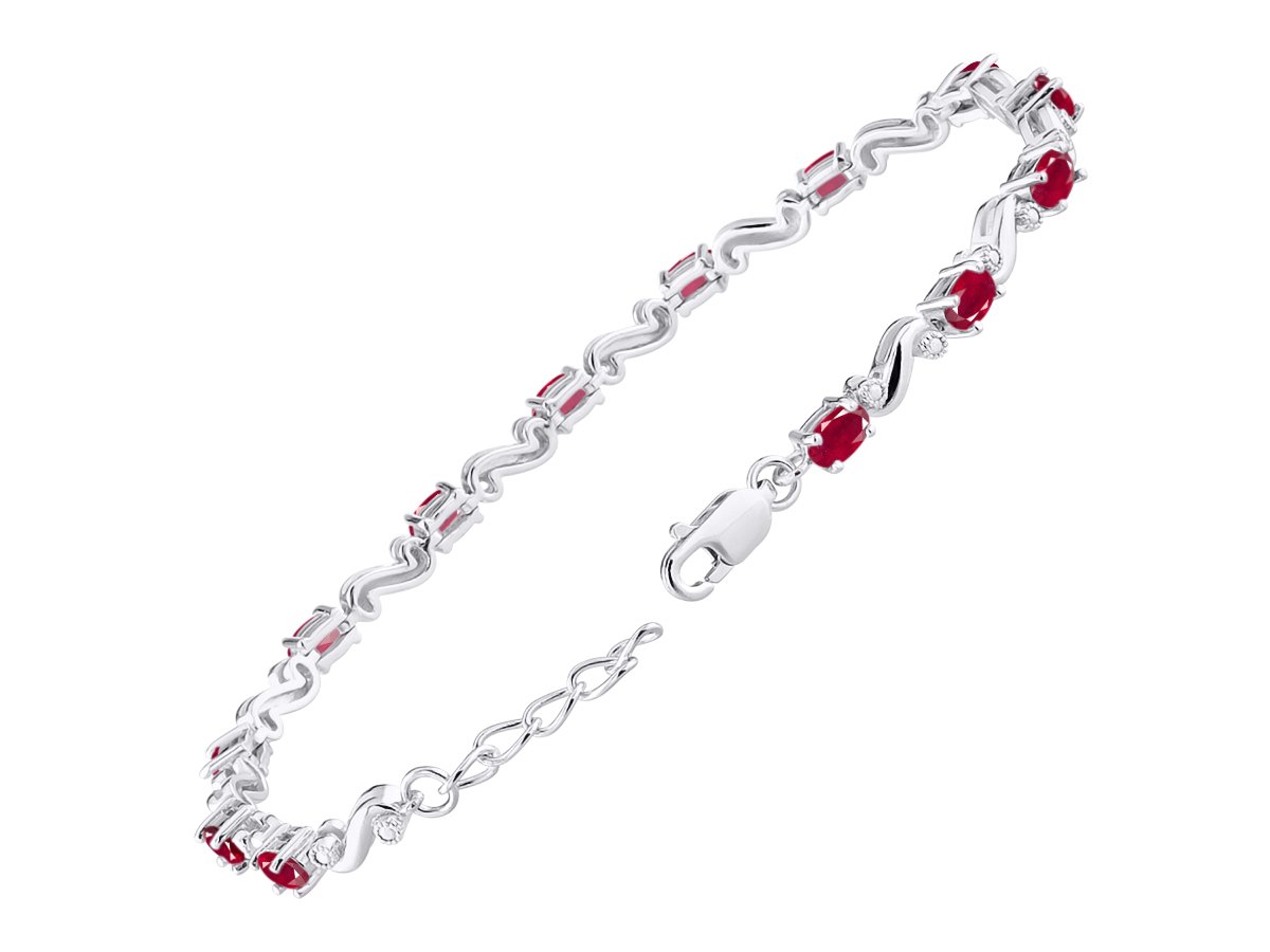 Rylos 925 Sterling Silver Tennis Bracelet for Women - Adjustable 7