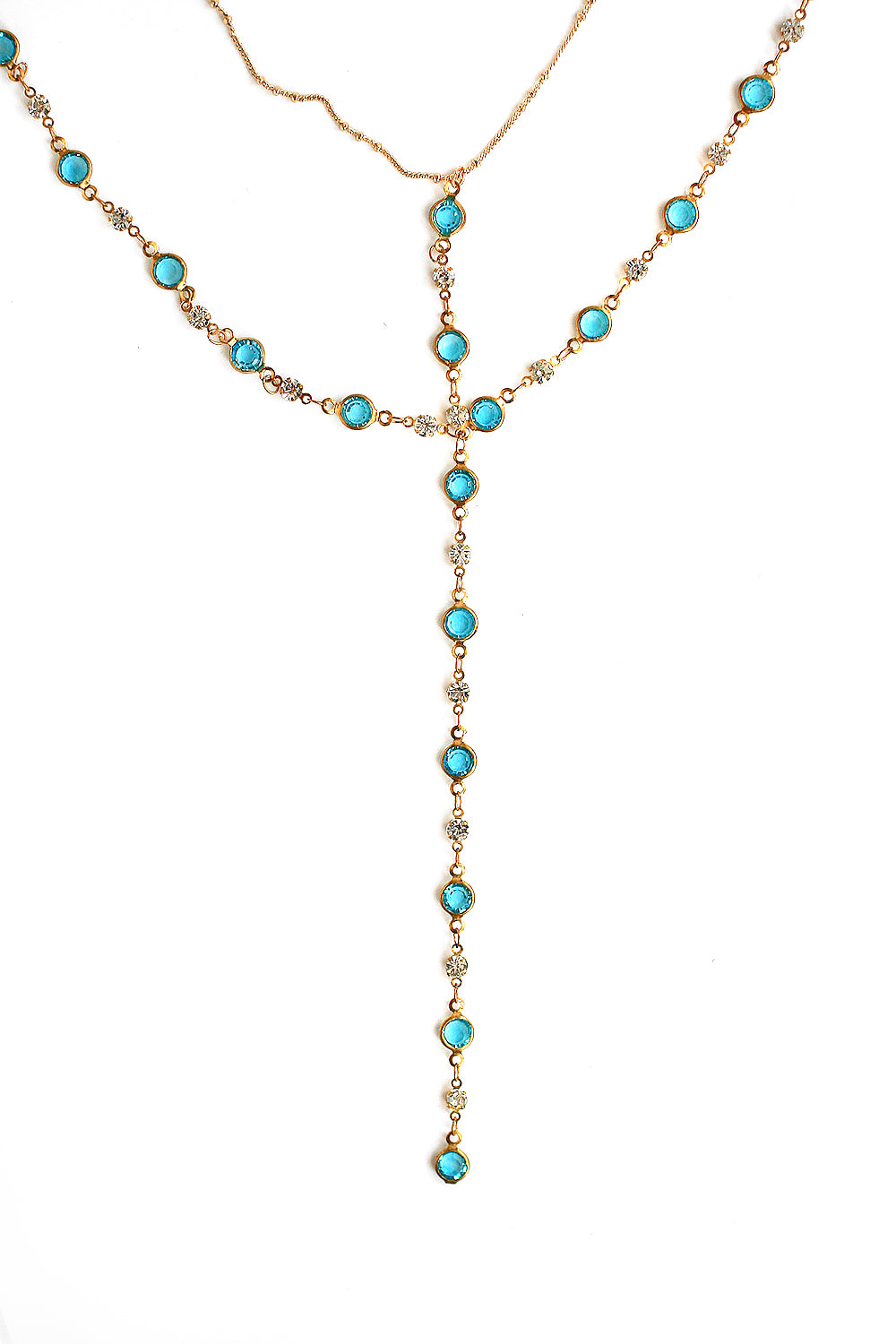 Elegant Double Y Necklace in Blue - Perfect for Everyday Wear, Gifts & Special Occasions