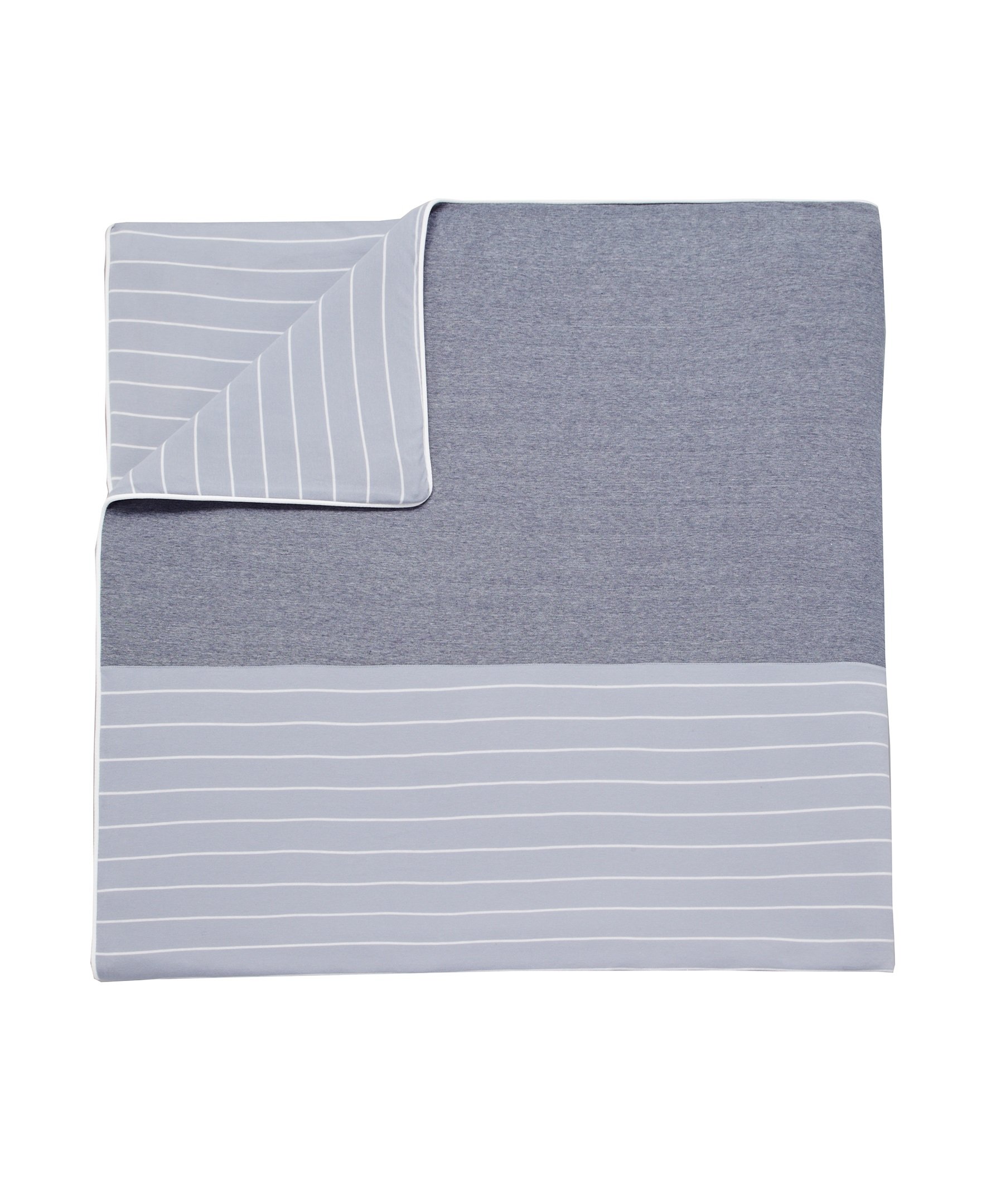 Lacoste 18356011 Blue Stripe Duvet Cover Set - Twin/Twin XL Size | Soft Cotton Bedding for Boys & Girls Room | Perfect for Guest Bedrooms & Dorm Decor