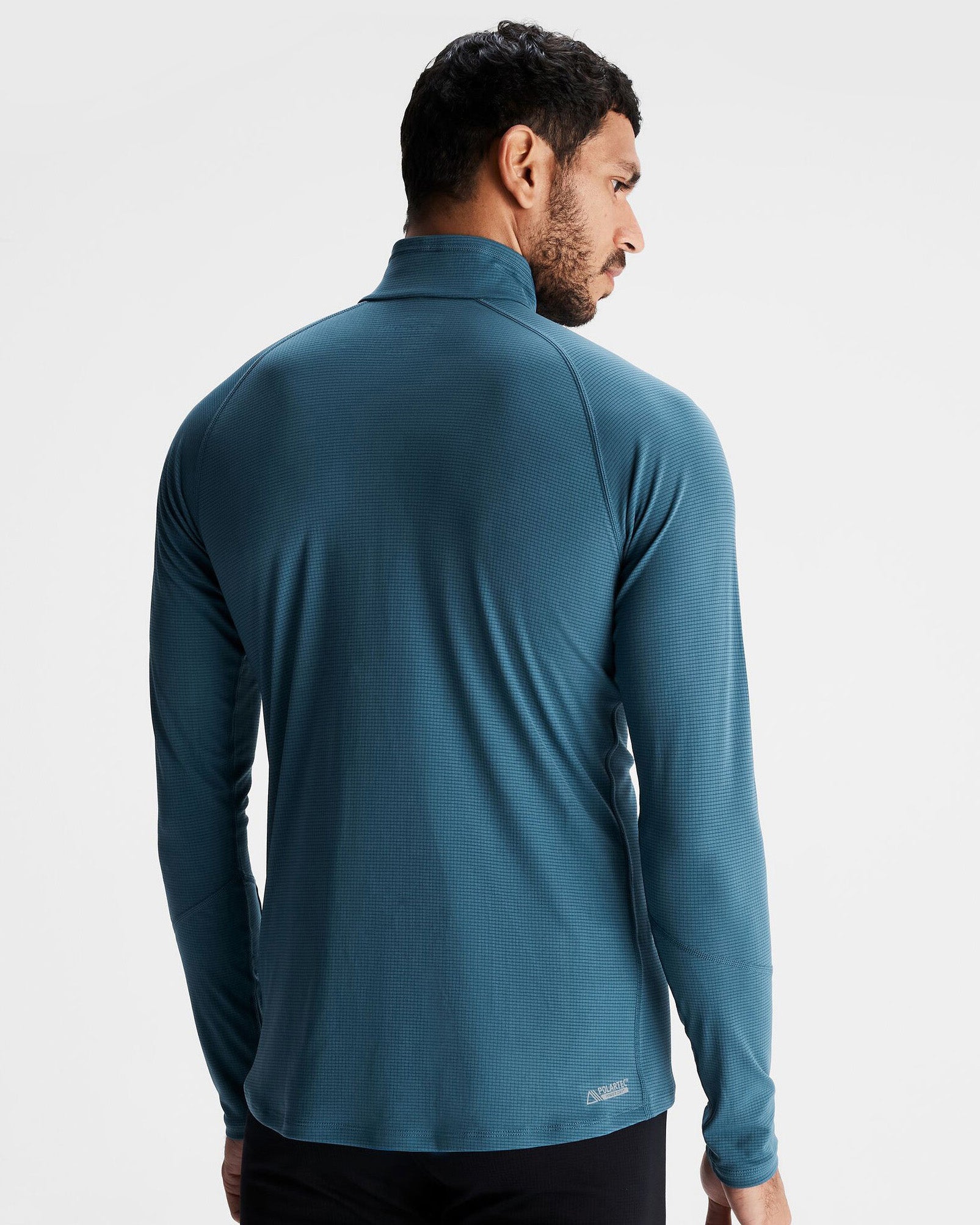 Men's KMDAction Quarter Zip Baselayer Top - Moisture Wicking Thermal Shirt for Running & Hiking - Steel Blue - Perfect for Cold Weather Workouts & Outdoor Adventures