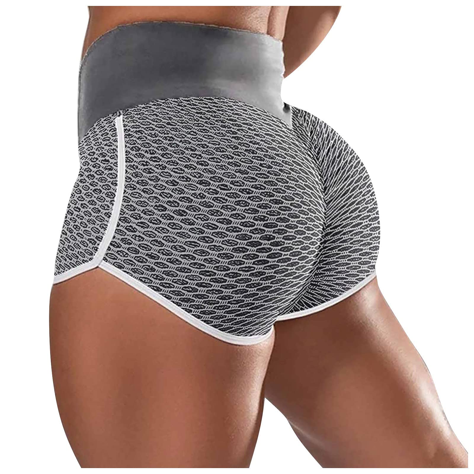 Posijego Women's Gym Shorts - High Waisted Athletic Running Shorts with Patchwork Design for Workout, Yoga & Summer Sports | Trendy Breathable Sportswear for Women | Perfect for Gym, Jogging & Casual Wear
