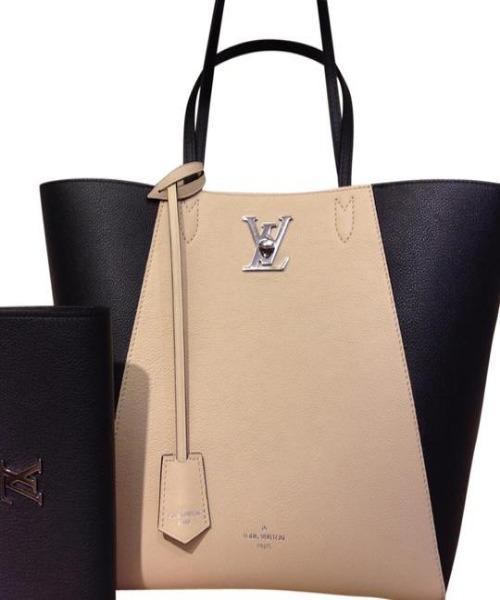 LV Lockme Cabas Handbag in Vanilla Noir | Luxury Tote Bag for Women | Perfect for Work, Travel & Everyday Use