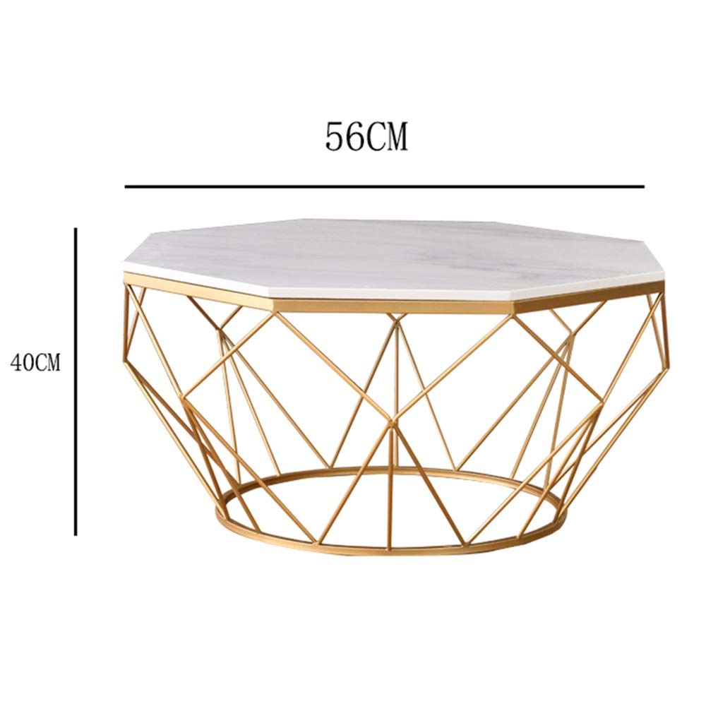 Modern Marble Coffee Table with Metal Legs - 22