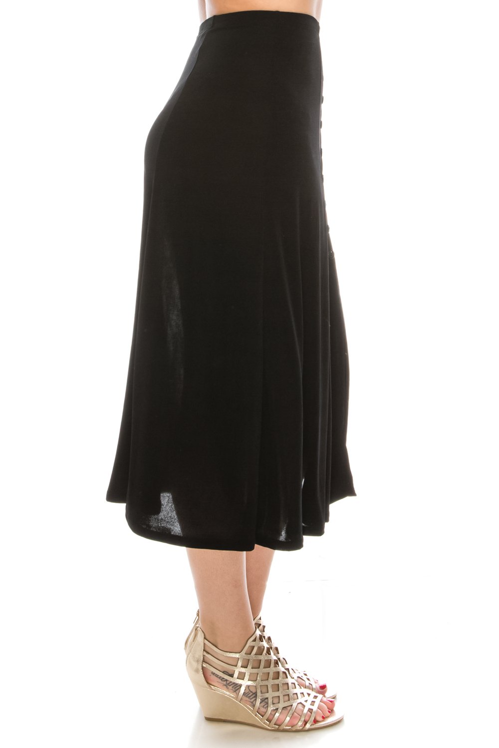 Jostar Women's Flowy Long Skirt with Elastic Waist & Button Front - Stretchy Maxi Dress for Casual Outings, Beach Wear & Boho Style