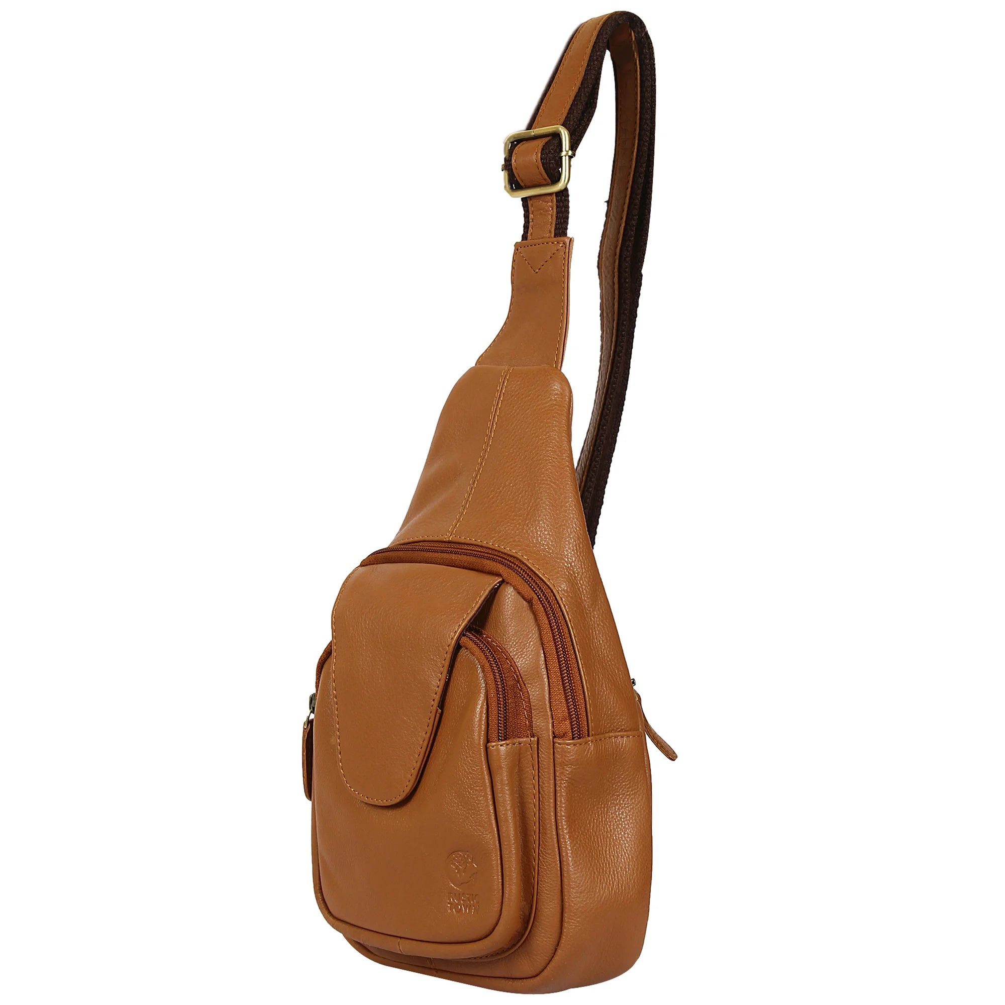Premium Genuine Leather Sling Bag - Crossbody Chest Shoulder Backpack for Men & Women (Brown) - Perfect for Travel, Hiking & Everyday Use