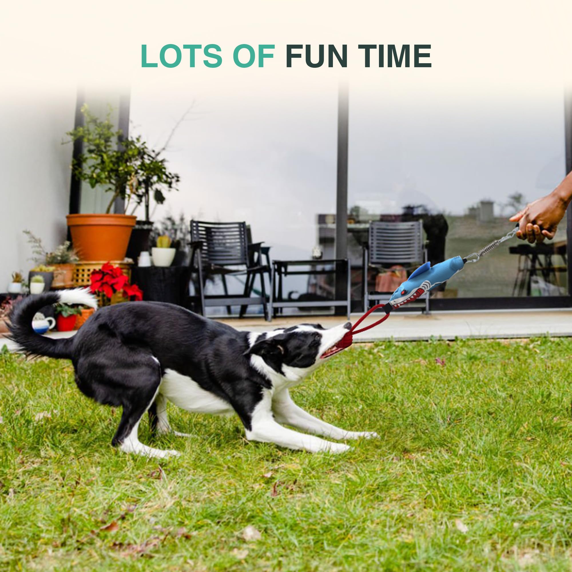 LISPOO Heavy-Duty Dog Tug Toy for Large Dogs - Durable Chew-Proof Rope Toy for Aggressive Chewers, Interactive Play & Tug of War - Wire Handle & Stump Design for Outdoor & Indoor Play - Perfect for Training, Bonding & Exercise