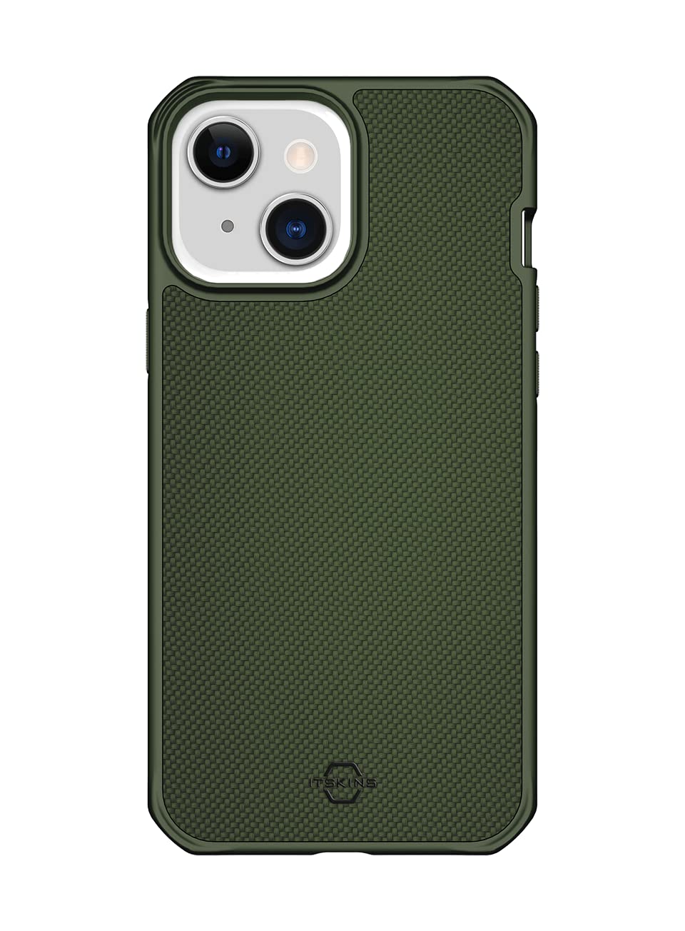 ITSKINS Hybrid Ballistic Protective Phone Case for iPhone 13 - Slim Shockproof Military-Grade Cover with Anti-Slip Grip | Olive Green | Perfect for Outdoor Adventures, Construction Work & Extreme Sports Protection