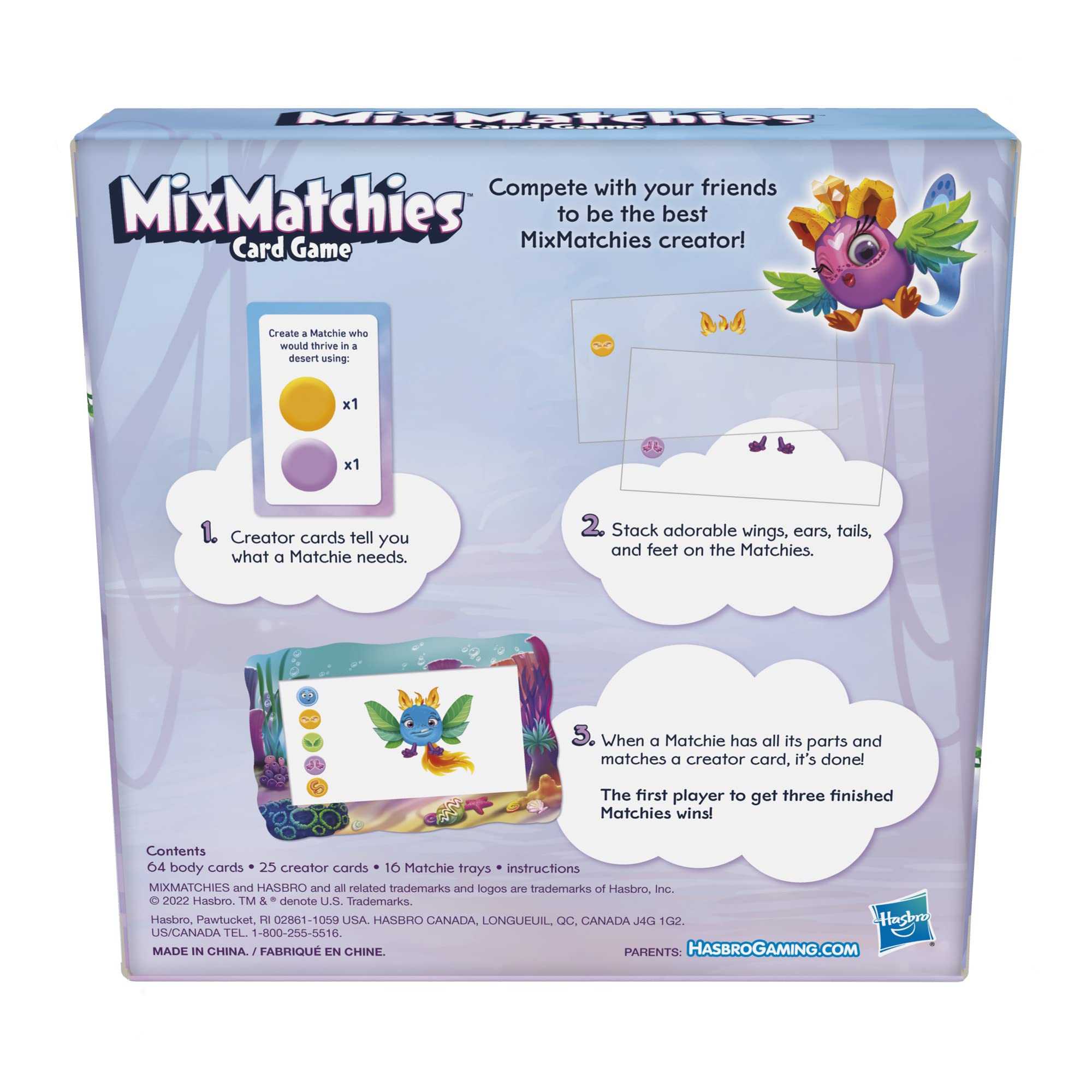 Hasbro Gaming MixMatchies Card Game - Fun Family & Kids Matching Game for Ages 8+, 2-6 Players - Perfect for Birthday Parties, Travel & Family Game Nights