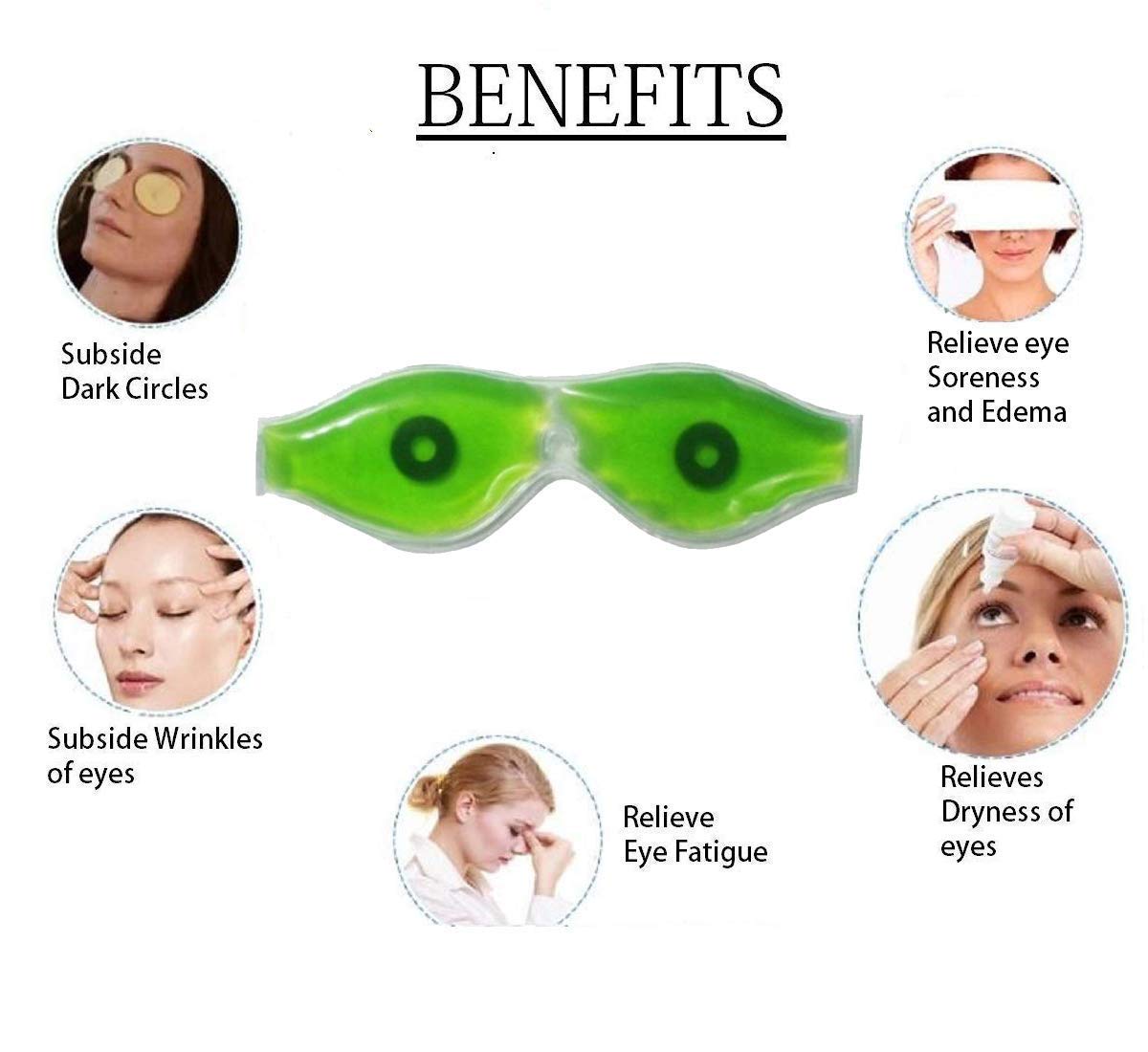 JK ENTERPRISE (2 Pack) Cooling Aloe Vera Gel Eye Mask - Satin Ice Sleeping Pads for Dark Circles & Puffy Eyes Relief - Reusable Magnetic Eye Patches for Beauty & Self Care - Perfect for Travel, Work & Home Relaxation