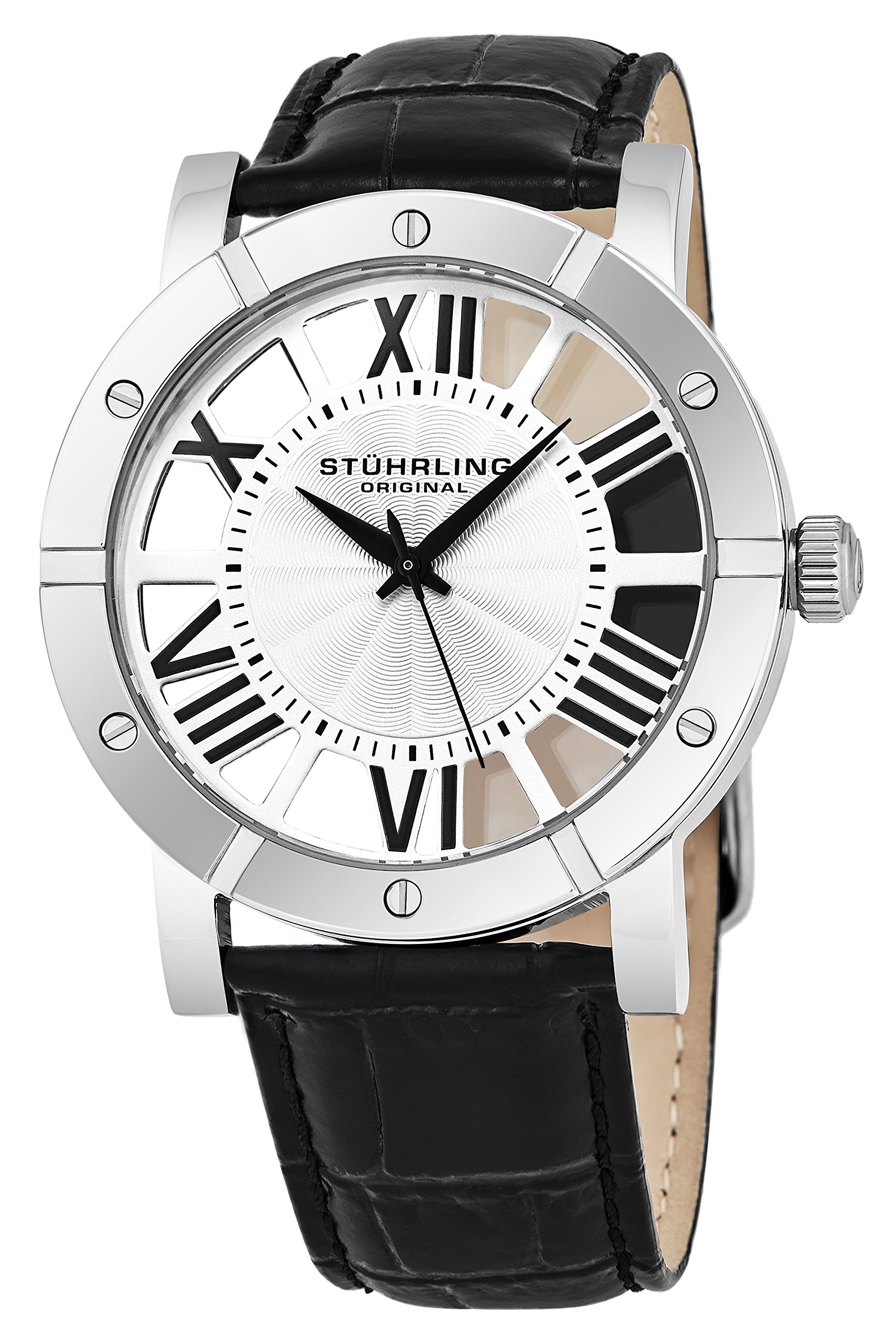 Stuhrling Original Men's Swiss Quartz Watch with Leather Strap - Ronda Movement Sports Chronograph - Waterproof Dress & Casual Timepiece for Business, Outdoor & Everyday Wear - 881 Series Men's Watch Collection