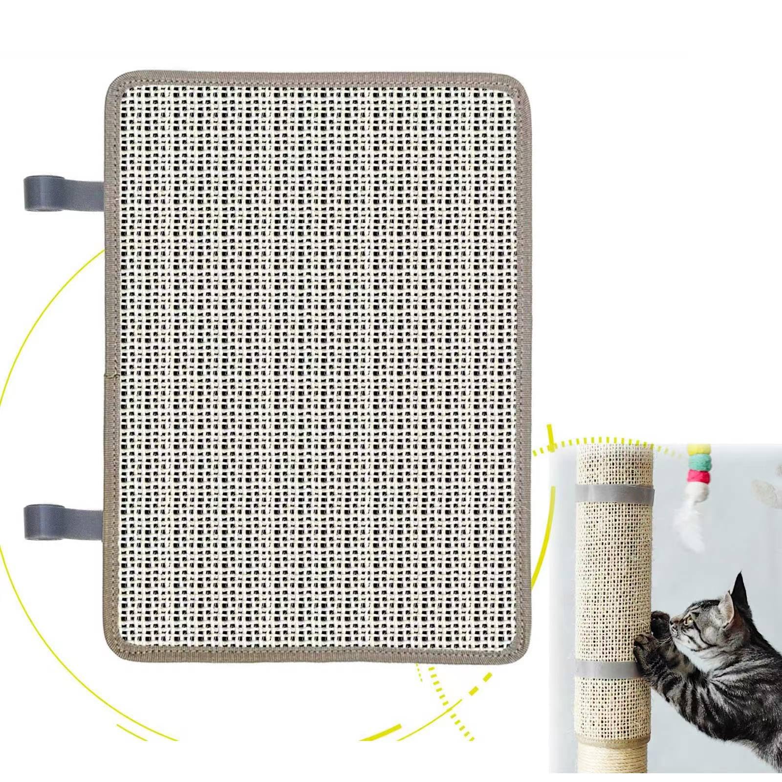 Premium Sisal Cat Scratch Pad & Nail File - 80 Grit Aluminum Oxide for Cat Scratcher Post or Tower | Protects Furniture & Trims Cat Nails | Perfect for Home, Office & Pet Grooming Stations