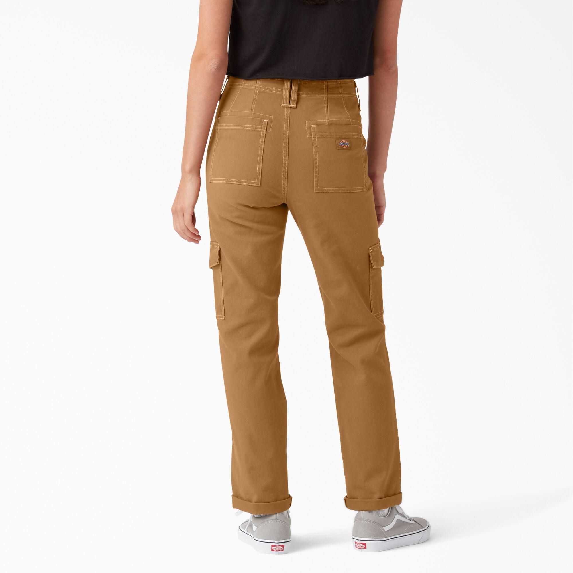Women's Skinny Fit Cuffed Cargo Pants - High Waisted Stretch Trousers for Casual Wear & Outdoor Activities | Brown Duck Camo