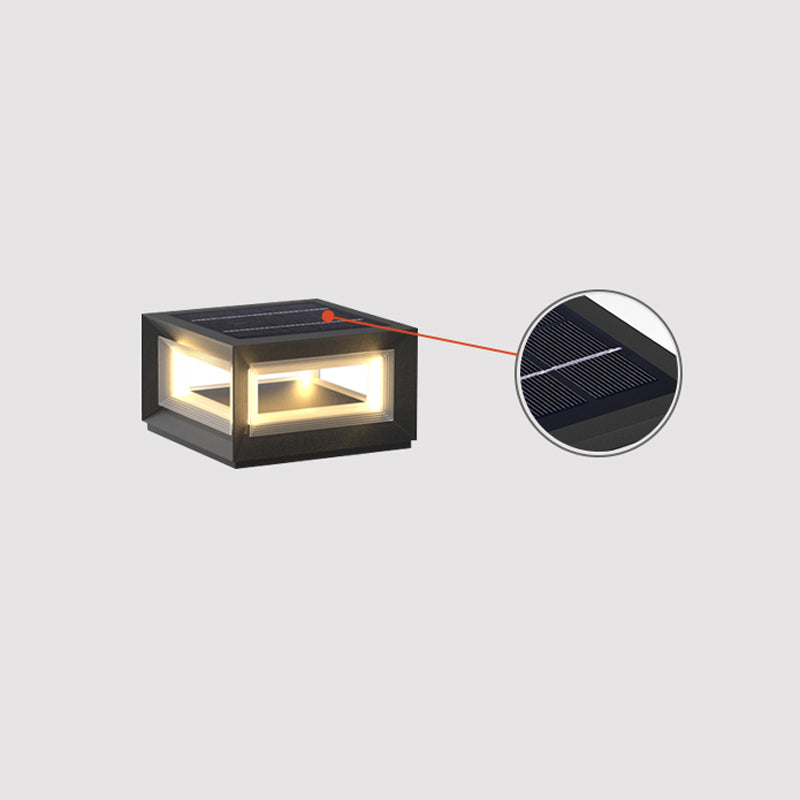 Solar Powered LED Light Cube Outdoor Post Light - Waterproof & Durable for Garden, Pathway, and Patio Lighting