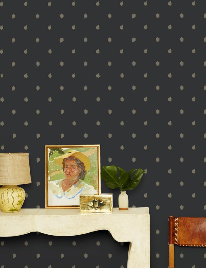 Medina Dot Wallpaper by Wallshoppe - Umber & Charcoal Geometric Peel and Stick Wallpaper for Living Room, Bedroom, or Nursery Decor