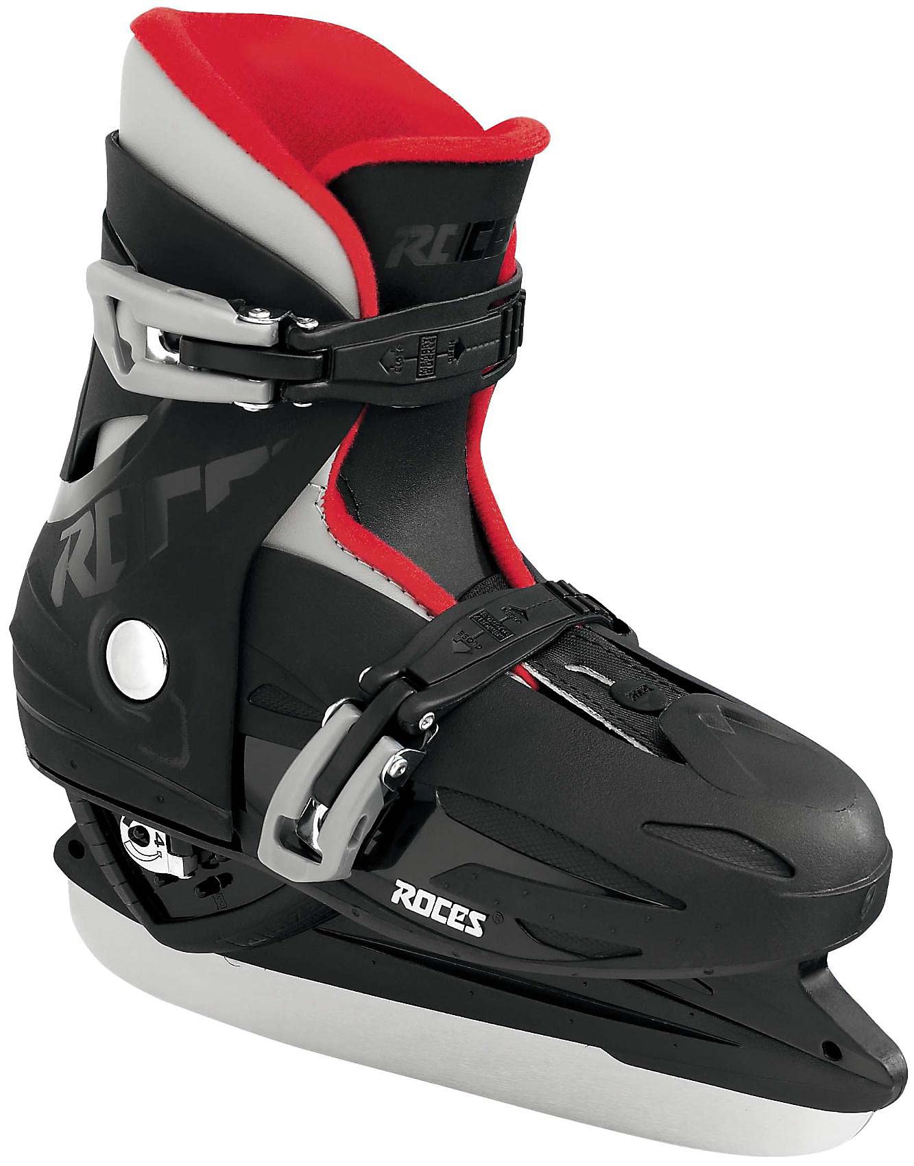 Roces MCK II H Ice Skates for Men & Women - Black-Red Hockey Skates - Sizes 25-29 EU - Perfect for Ice Hockey Training & Recreational Skating