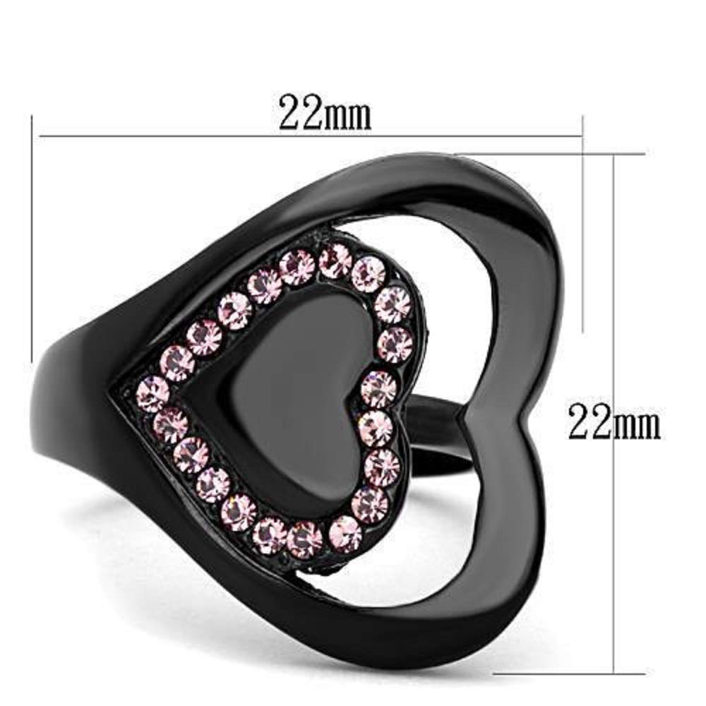 WildKlass Black Stainless Steel Ring for Women with Crystal - Elegant & Durable for Daily Wear