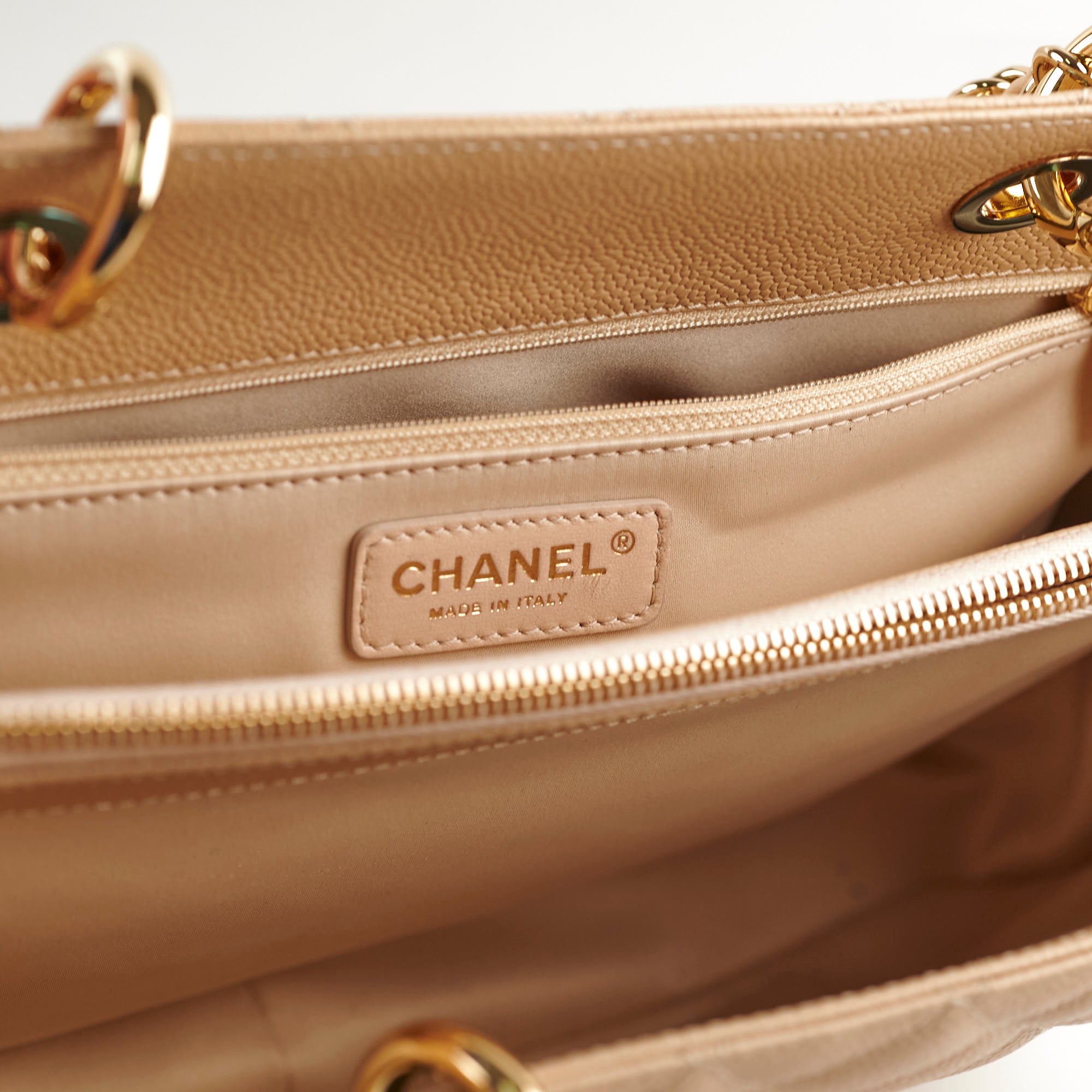 Chanel Caviar GST Grand Shopping Tote Bag in Beige - Luxury Leather Handbag for Women, Perfect for Work, Travel & Everyday Use