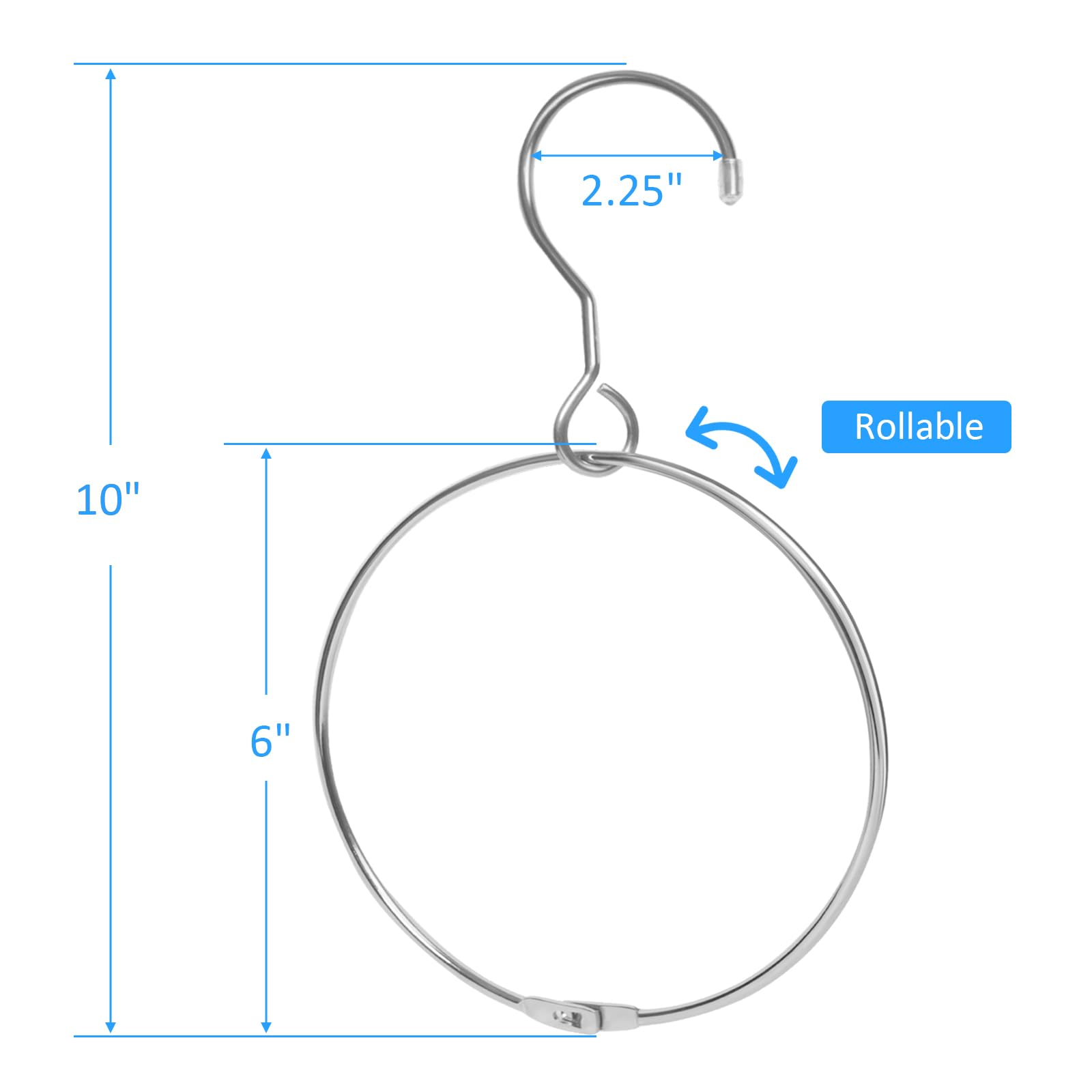 2 Pack Belt Organizer for Closet - Chrome Ring Hanger for Belts, Ties, Scarves & Accessories Storage | Space-Saving Closet Organizer for Men & Women | Perfect for Bedroom, Walk-in Closet & Dorm Room Organization