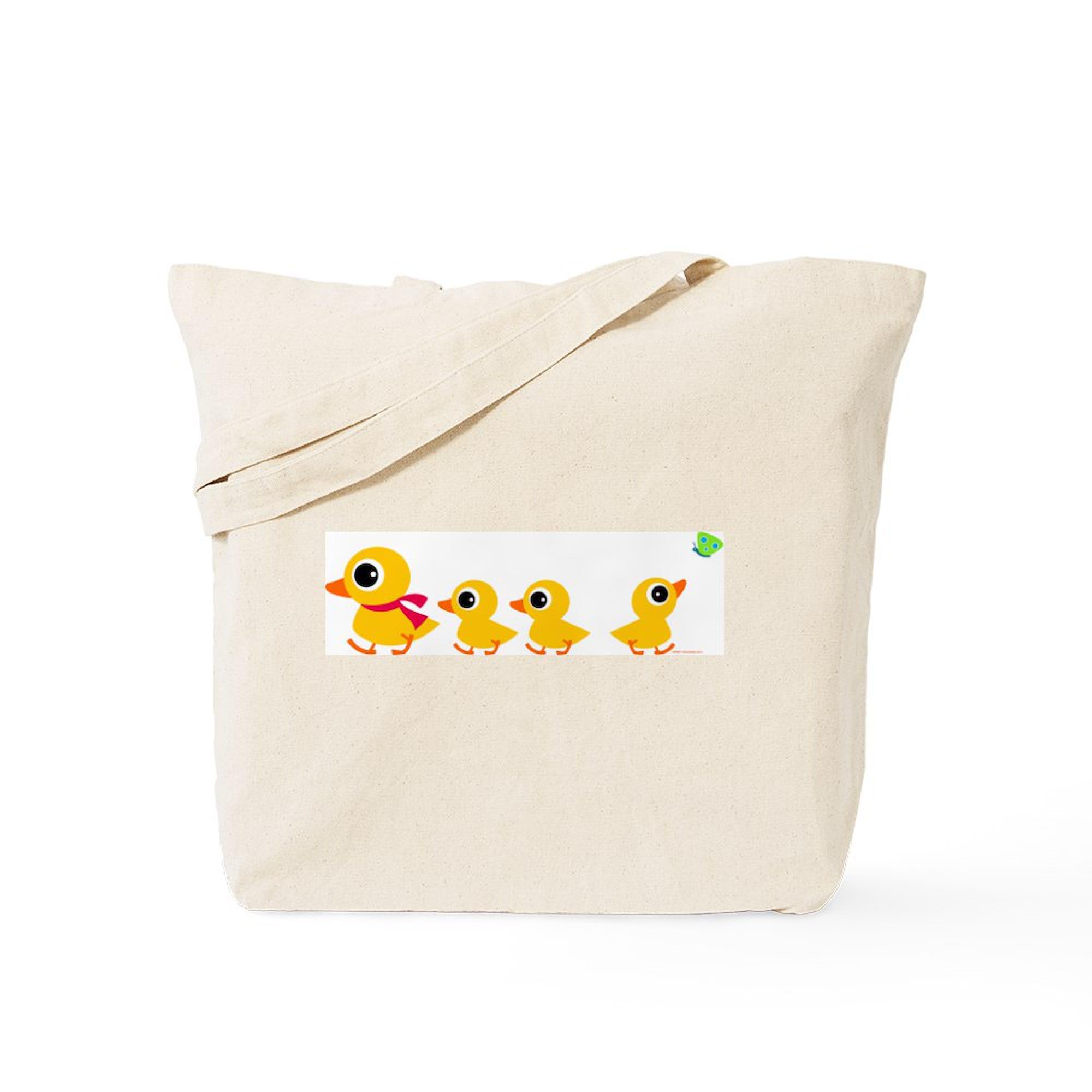 Distracted Duck Tote Bag - Natural Canvas Reusable Shopping Bag for Groceries, Beach & Daily Use | Eco-Friendly Cotton Tote with Fun Print