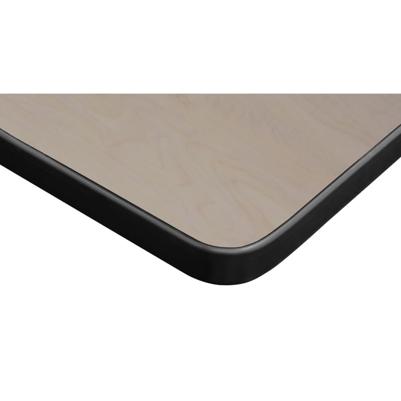 Regency Kahlo 42-Inch Round Breakroom Table Set - Maple & Black Finish - Perfect for Office, Conference Room, or Home Dining Area