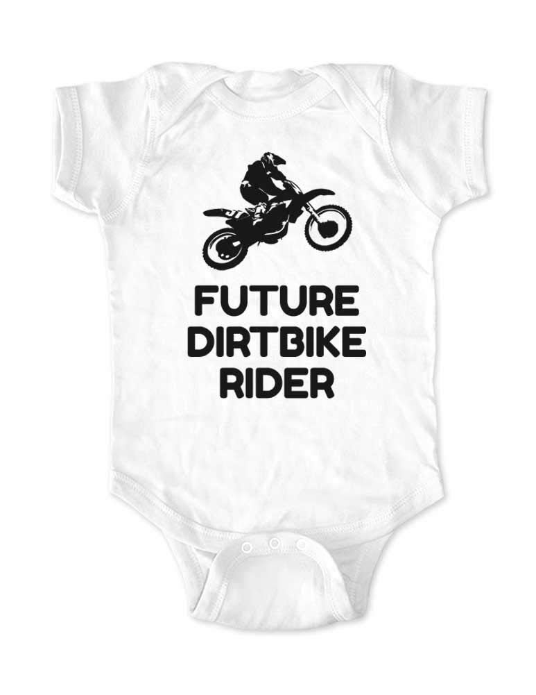 Funny Future Dirtbike Rider Baby Bodysuit - Motorcycle Enthusiast Pregnancy Announcement Onesie - Perfect for Newborn Photos & Gender Reveal Gifts
