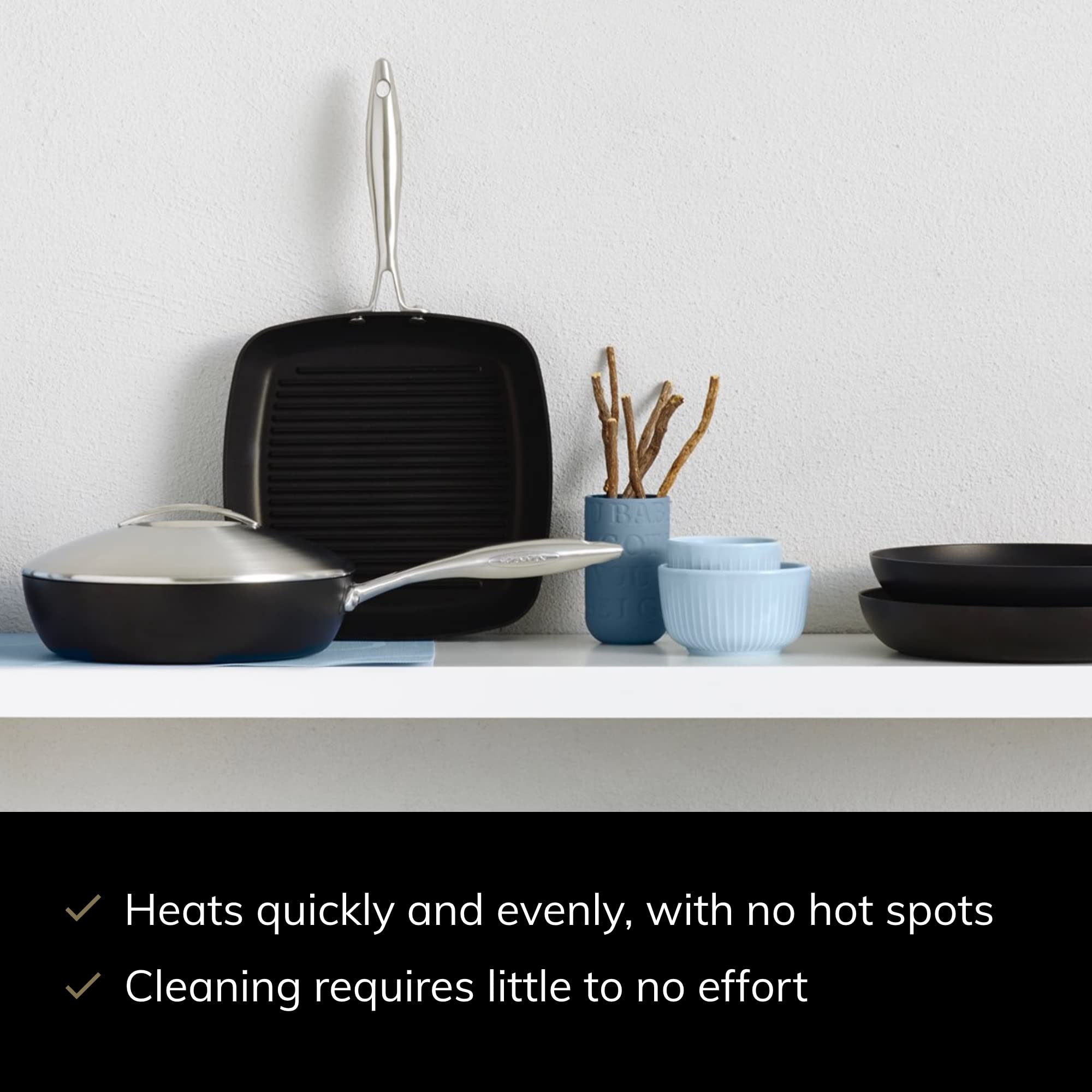 Scanpan Professional 2.75 Quart Nonstick Saute Pan with Lid - Premium Danish Cookware - Oven, Dishwasher & Metal Utensil Safe - Perfect for Searing, Sauteing & Everyday Cooking