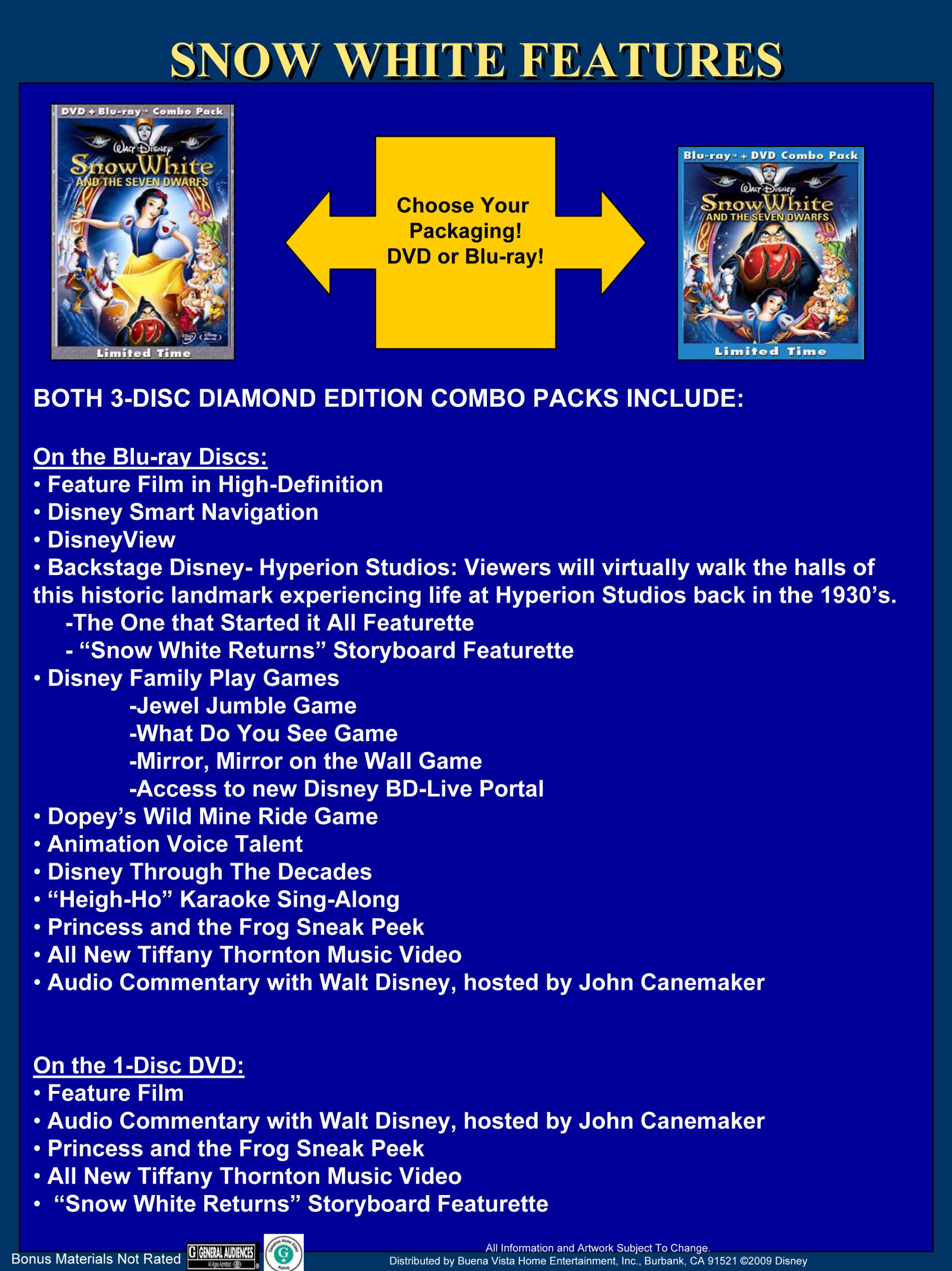 Snow White and the Seven Dwarfs Blu-ray 2-Disc Special Edition with Exclusive Gift Set - Classic Disney Animated Movie for Family Movie Night & Collector's Display