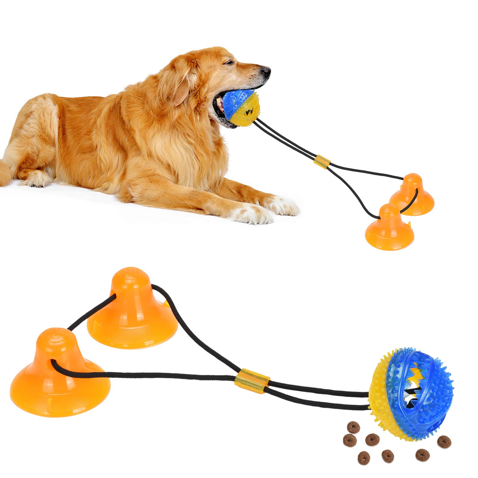 Durable Suction Cup Dog Chew Toys - Interactive Puzzle & Teeth Cleaning Toy with Treat Ball for Small, Medium, Large Dogs | Perfect for Indoor Play, Mental Stimulation & Dental Health