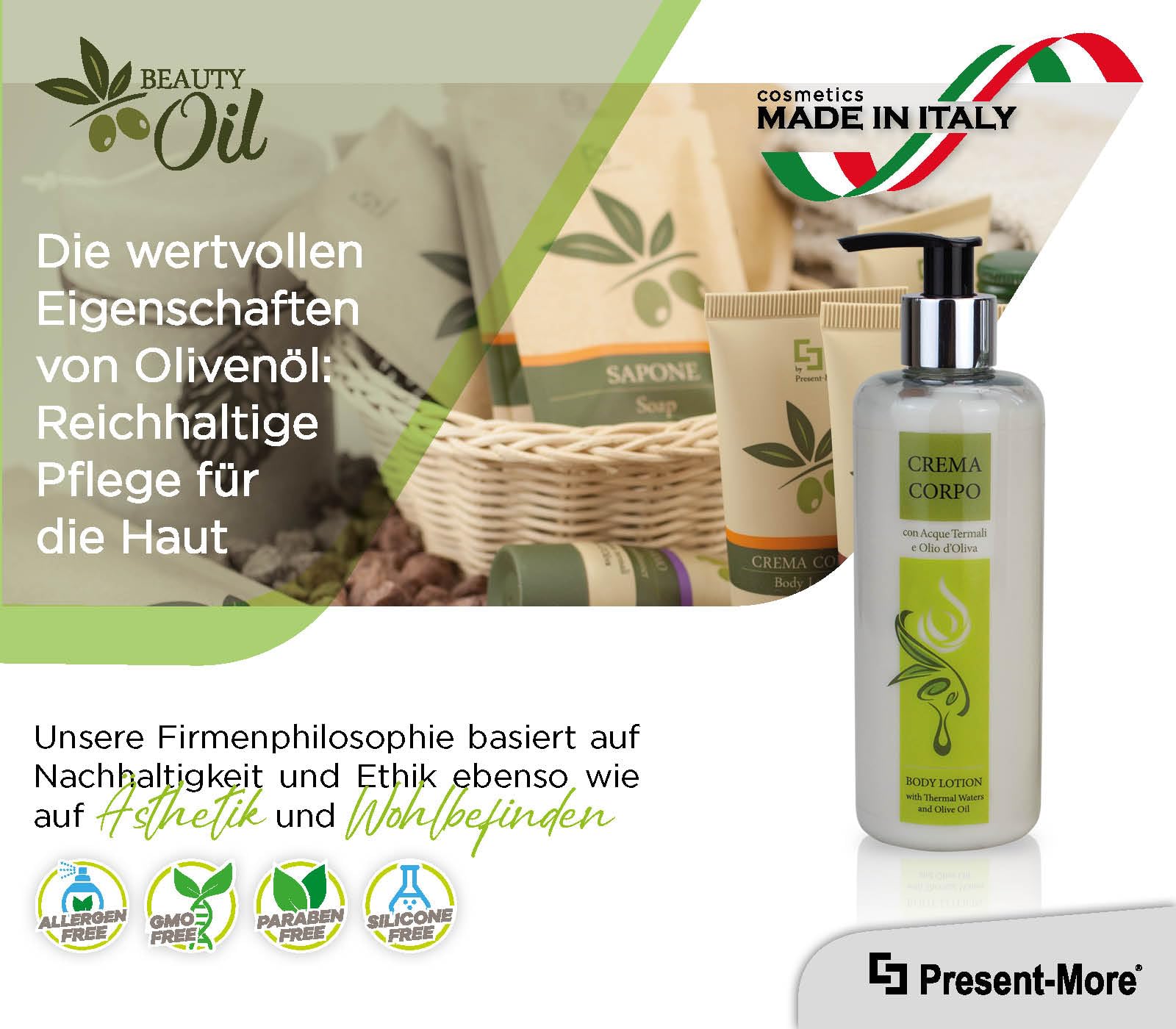 Present-More 300ml Moisturizing Body Lotion with Tahitian Scent - Hypoallergenic Beauty Oil for Dry Skin | 15-Pack Hotel & B&B Bulk Supplies | Perfect for Spa, Travel & Gift Sets