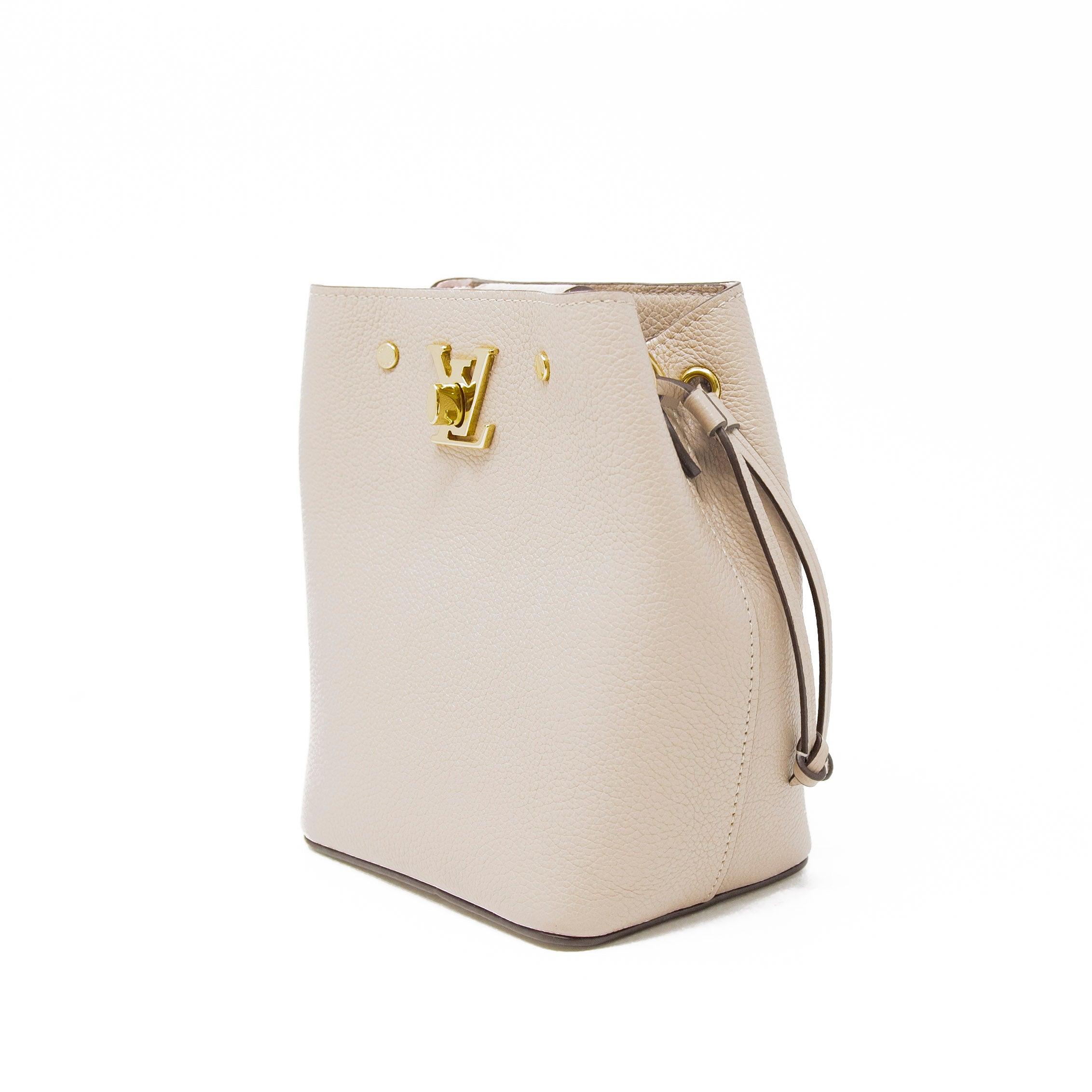 Louis Vuitton Greige Nano Lockme Bucket Bag - Luxury Designer Handbag for Women | Perfect for Everyday Use, Travel & Special Occasions