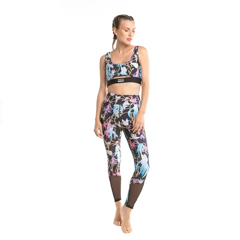 Rusty Butterfly Dream Sport Women's Floral Black Leggings - Perfect for Yoga, Running & Gym Workouts
