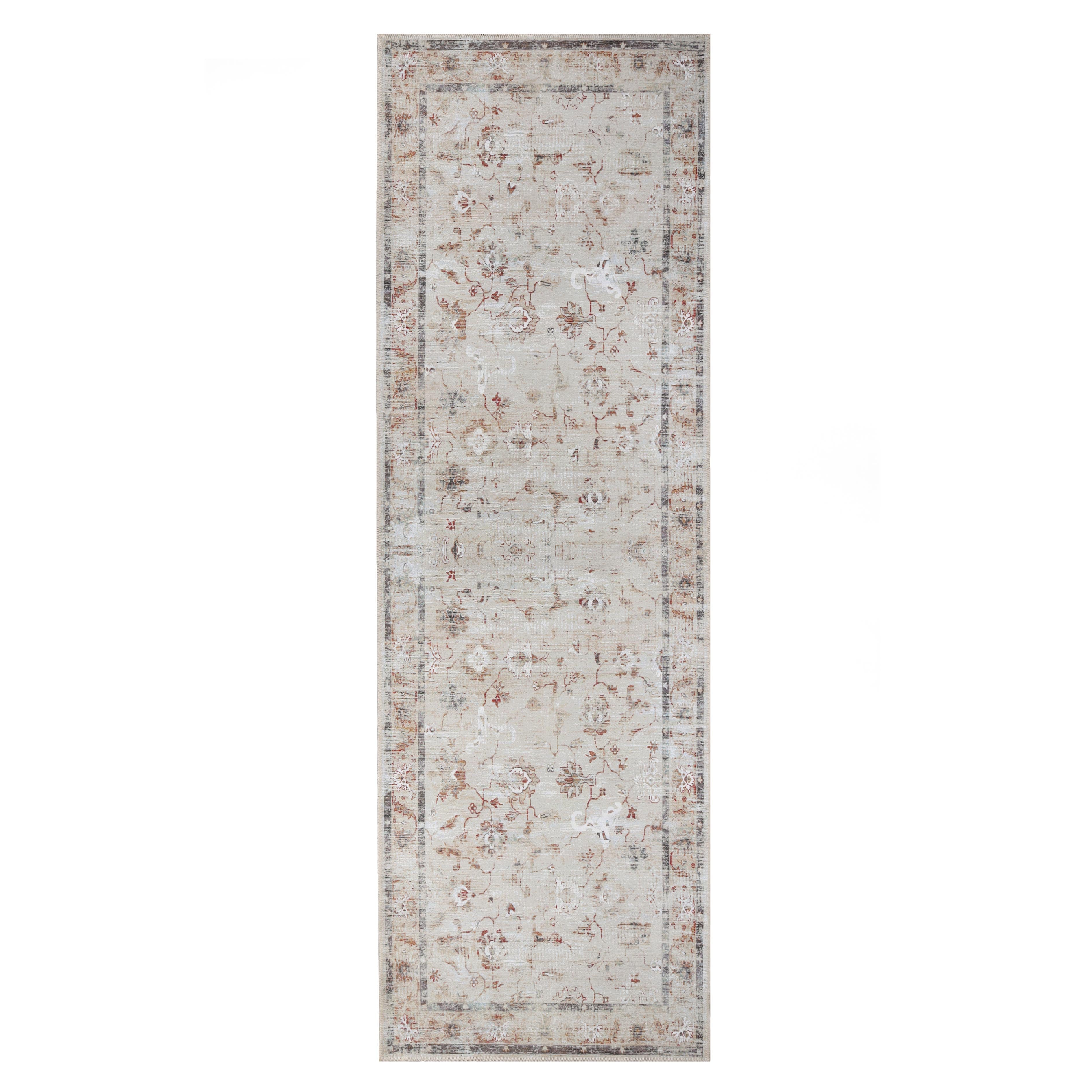 Elegant Swan Floral Non-Slip Washable Indoor Area Rug - Perfect for Living Room, Bedroom, or Hallway Runner