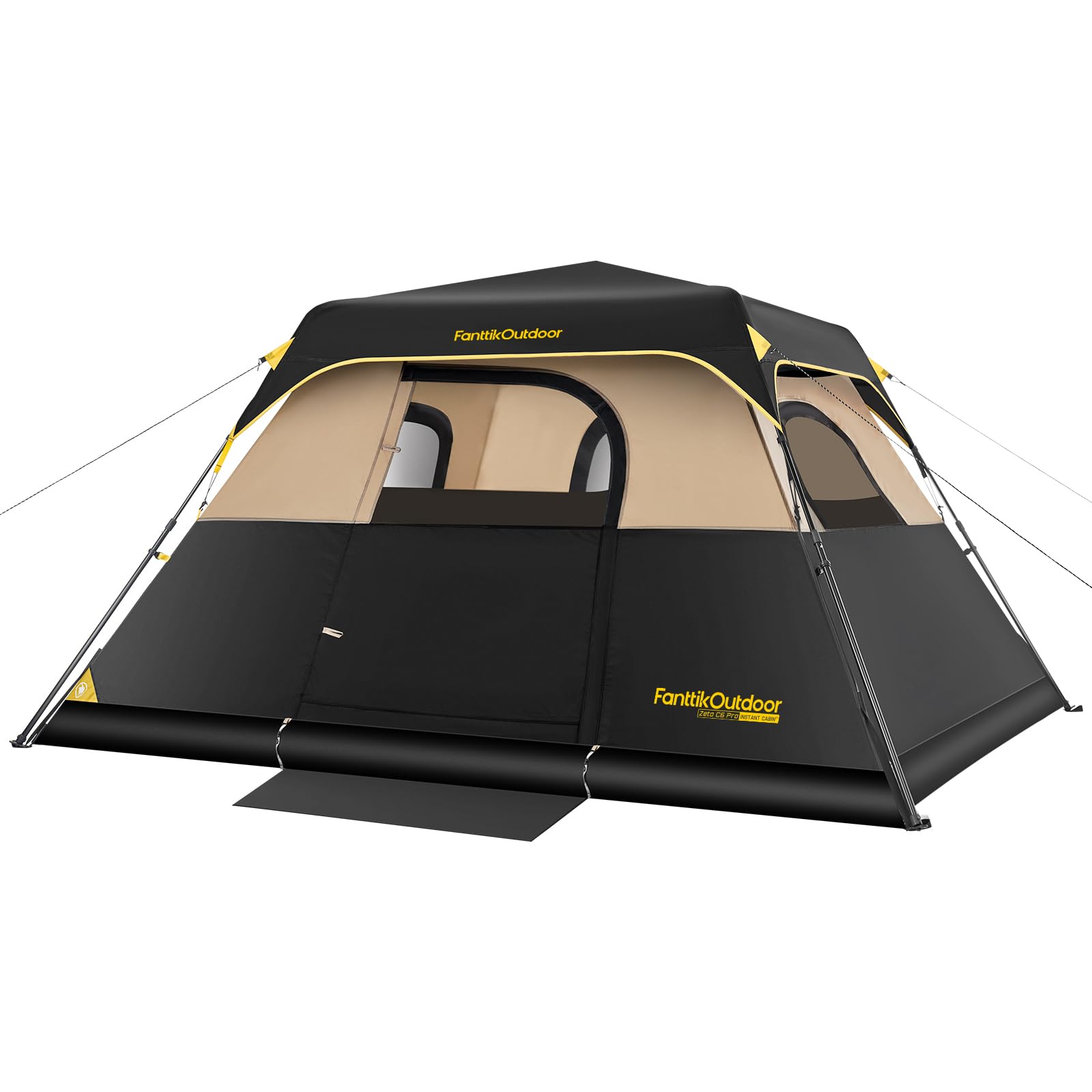 Fanttik Instant Cabin Tent for 4/6/8/10 Person - 60 Second Setup, Waterproof Rainfly & Windproof Design - Portable Camping Tent with Carry Bag for Family Camping, Hiking, Backpacking & Outdoor Adventures
