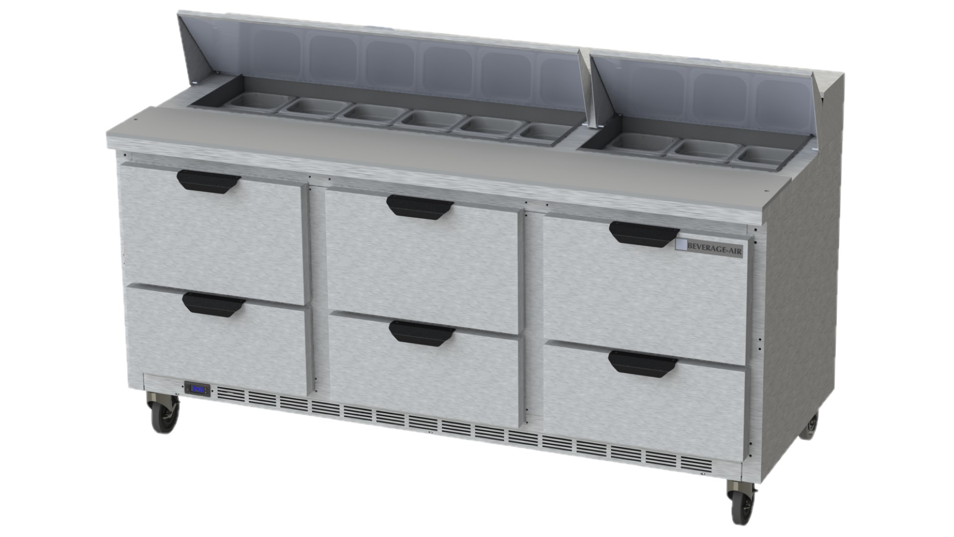 Beverage Air SPED72HC 18.6 Cu. Ft. Commercial Sandwich & Salad Prep Table - 72 Inch Stainless Steel Refrigerator for Restaurants, Delis & Cafes