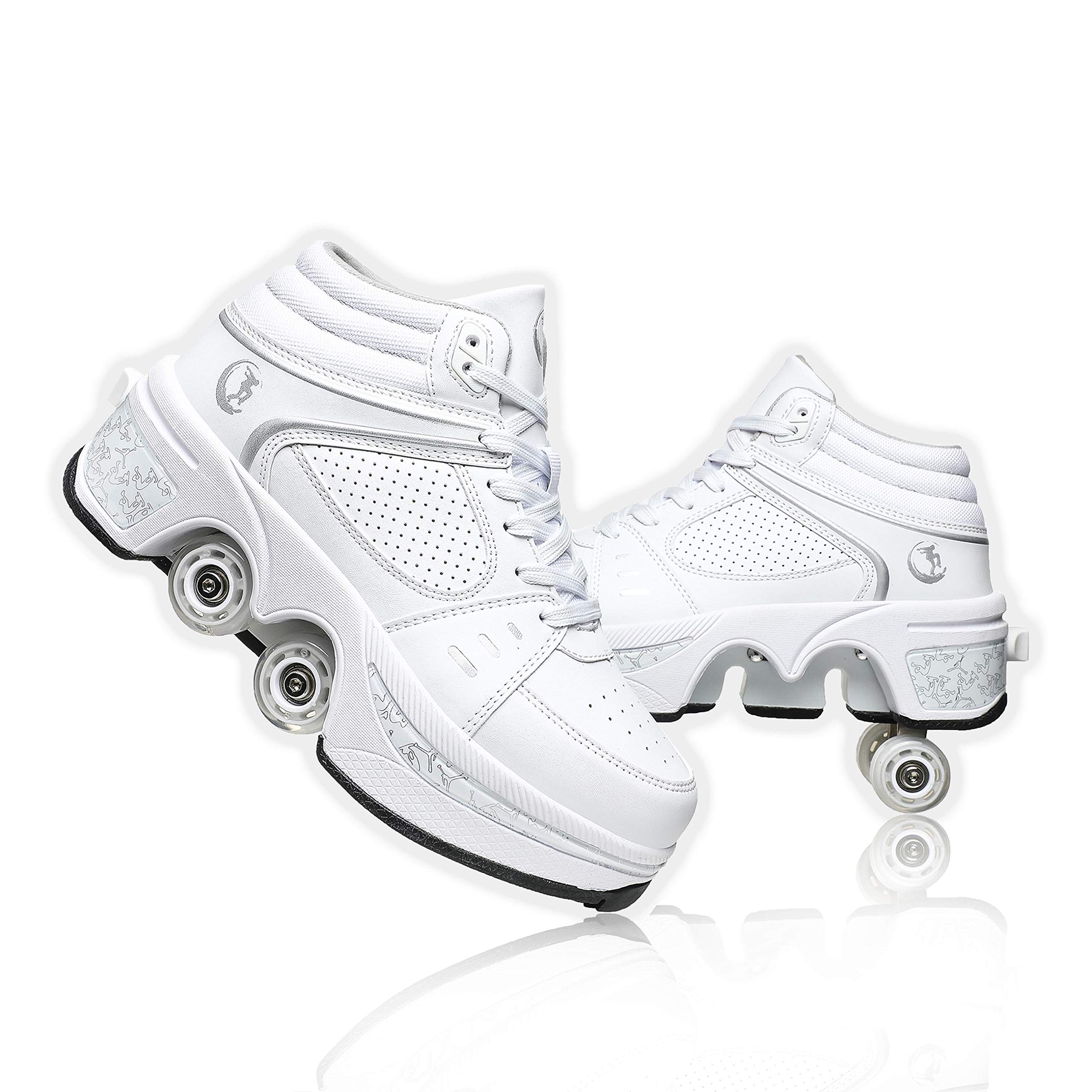 Best Adult Roller Skates for Women & Girls - Adjustable Double-Row Pop-Out Wheel Skates for Parkour, Casual Sports & Outdoor Fun | Perfect for Skating Rinks, Parks & Fitness