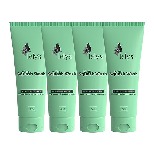 Lelys Acne Squash Wash - Gentle Face Cleanser for Acne-Prone Skin - Reduces Breakouts & Blemishes (70ml, Pack of 4) - Perfect for Daily Skincare Routine & Teen Acne Treatment