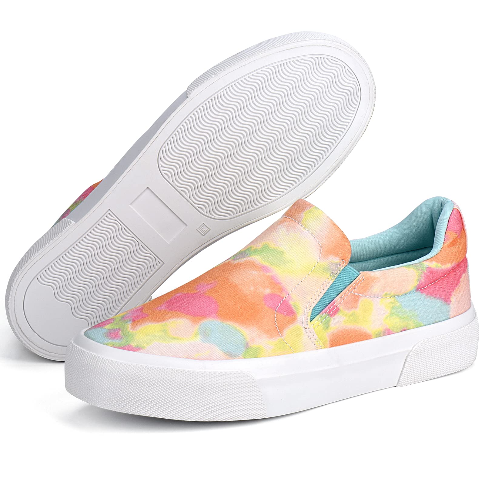 **JENN ARDOR Women's Low Top Slip-On Canvas Sneakers - Comfortable Walking Flats for Casual Wear, Fashionable & Cute Shoes for Everyday Use**    *(Ideal for Walking, Running Errands, Travel, or Casual Outfits)*