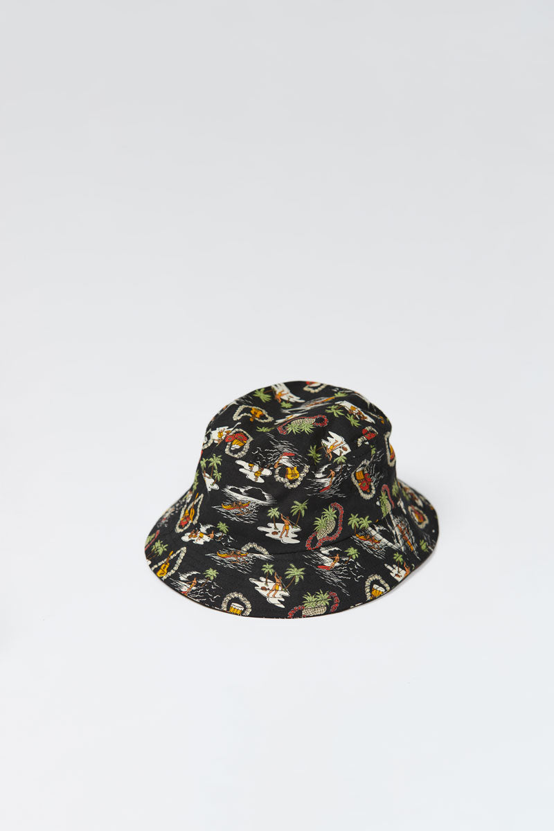 Lite Year Hawaiian Bucket Hat for Men & Women - Breathable Sun Protection Summer Beach Hat, Black - Perfect for Beach Vacation, Surfing, and Outdoor Activities