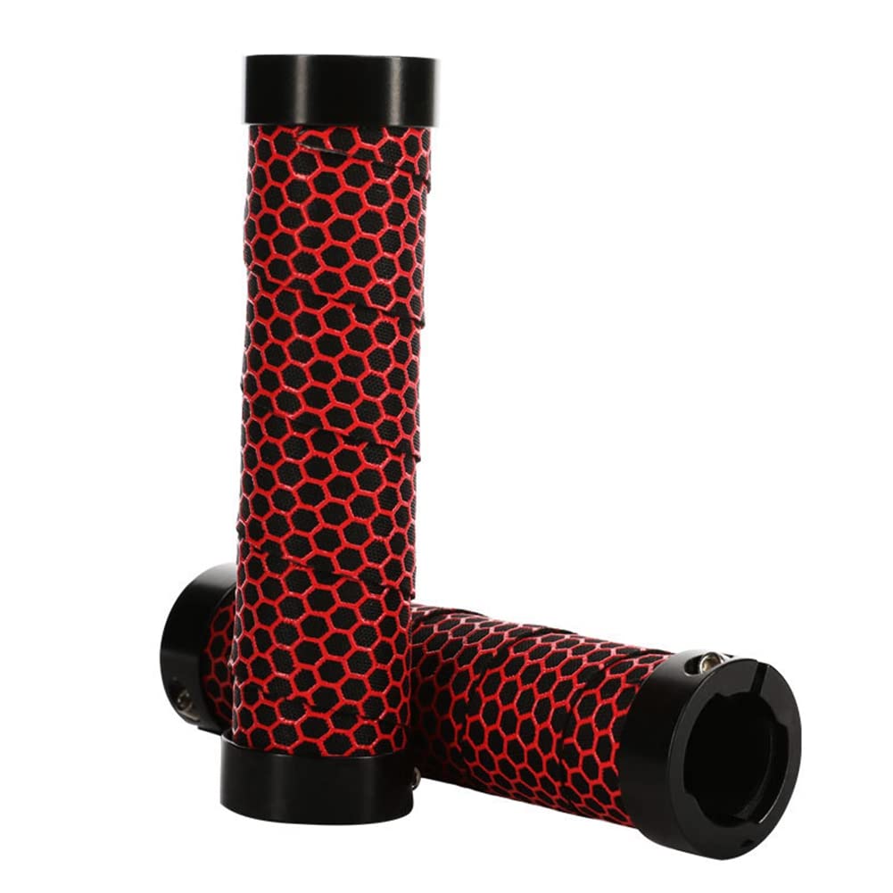 Premium 2-Pack Bike Handlebar Grips - Double Lock-On Non-Slip Silicone Mountain Bicycle Handles with Aluminum Alloy Locks | Durable Comfort Grip for Road, MTB & Folding Bikes | Perfect for Commuting, Trail Riding & Urban Cycling